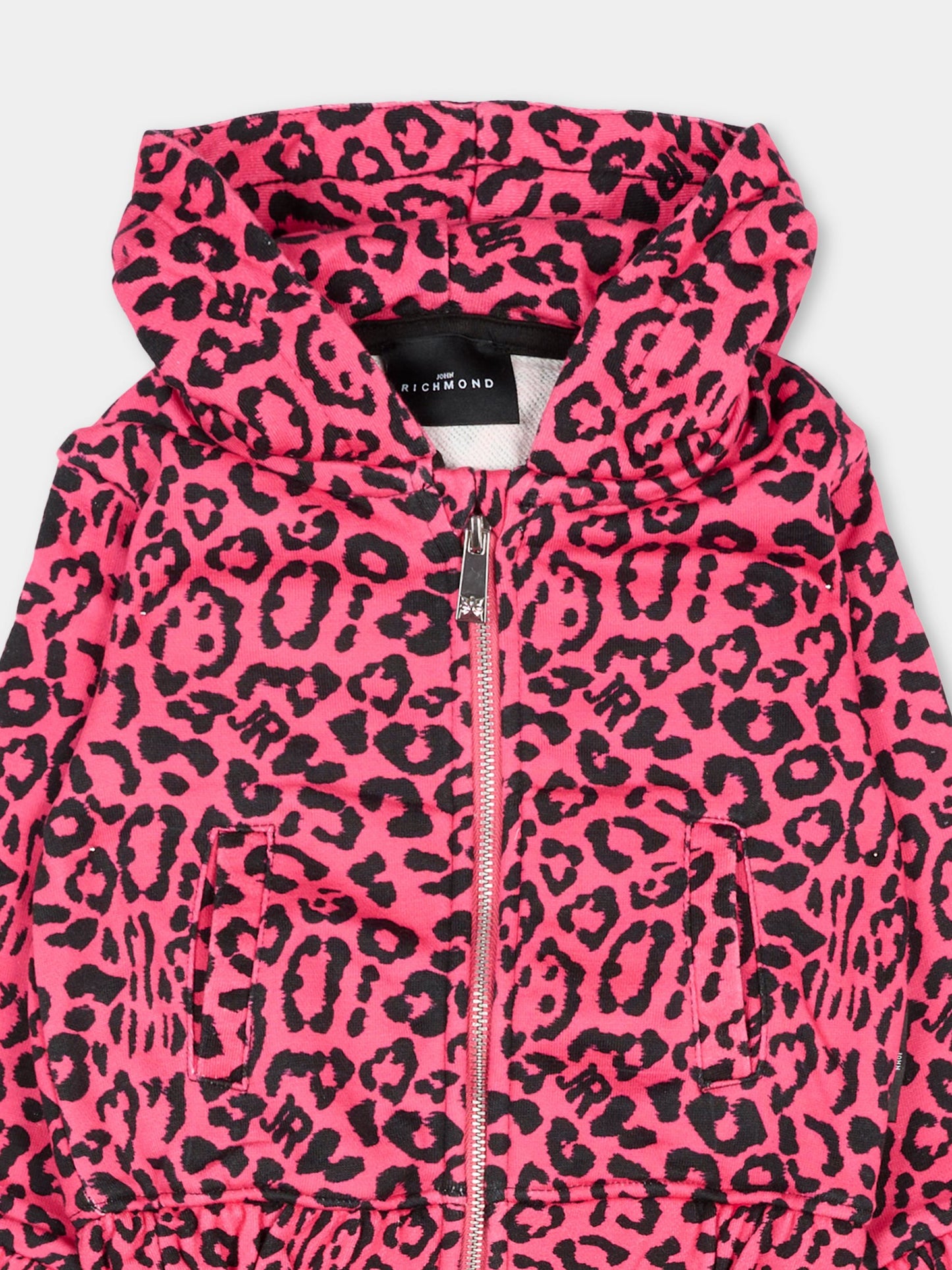 Completo fucsia per neonata con stampa animalier,Richmond,RIA25116CF HONEYSUCKLE SPOTTED