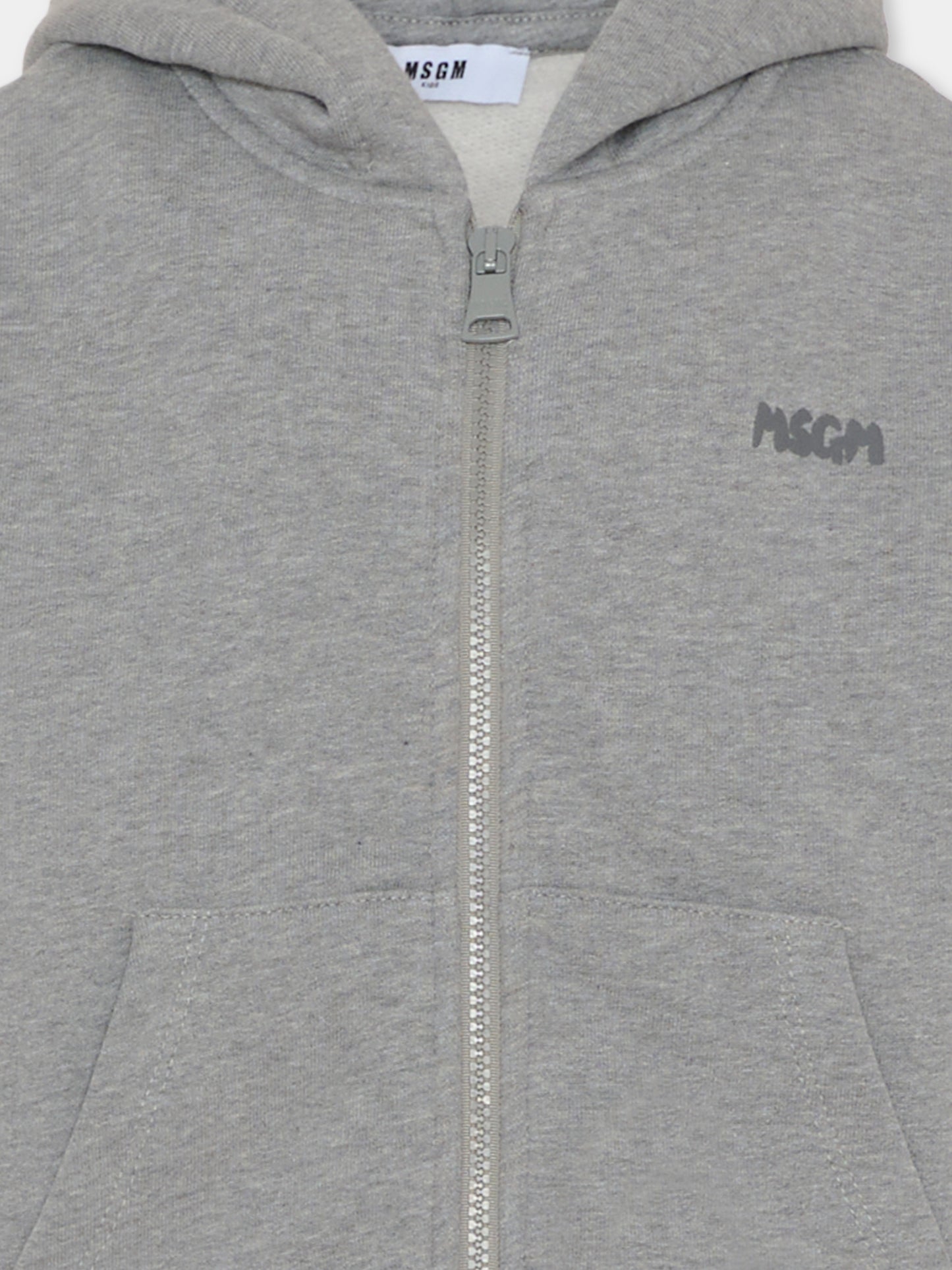 Felpa grigia per bambini con logo,Msgm Kids,F5MSJUZH002 104
