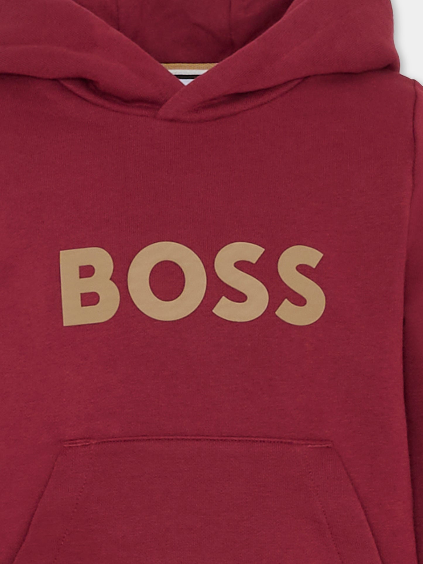 Felpa bordeaux per bambino con logo,Boss,J51187 95L
