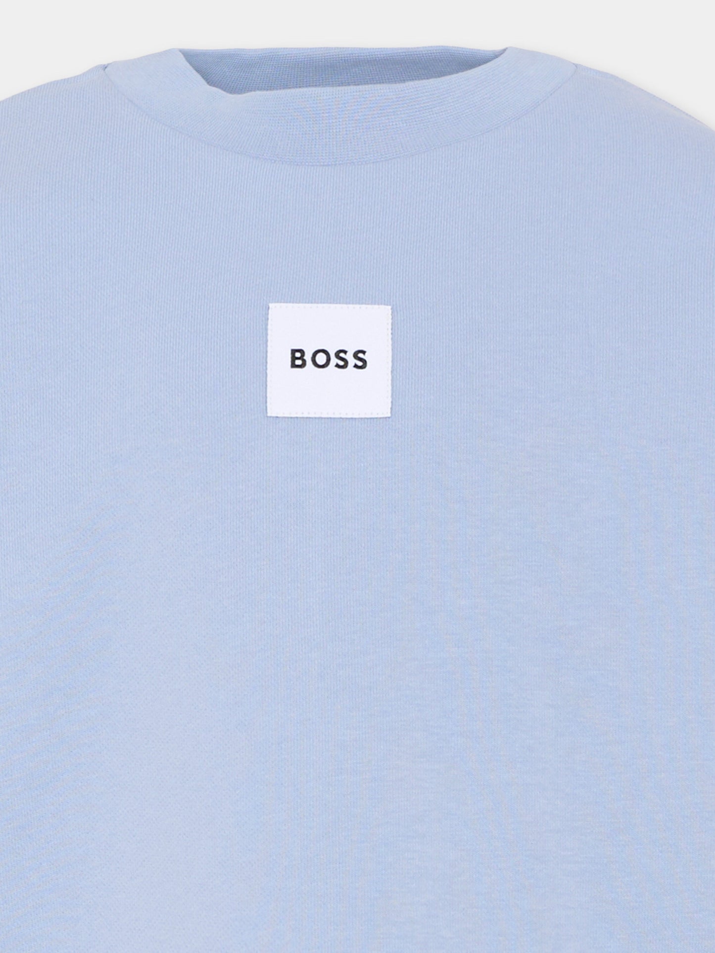 Felpa azzurra per bambino con logo,Boss,J52965 057