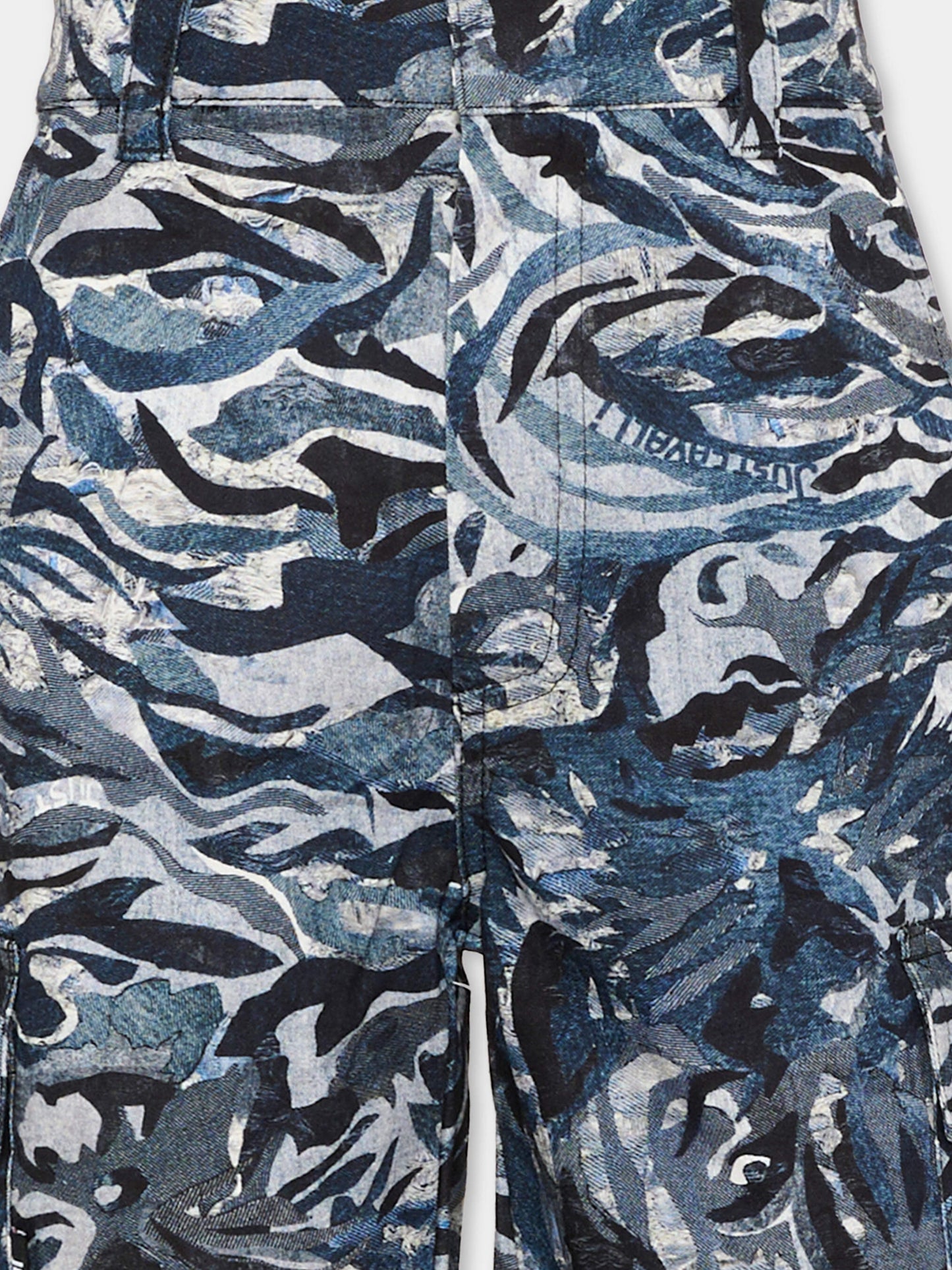 Shorts cargo nero per bambino,Just Cavalli Kids,JBP26155BE BLACK