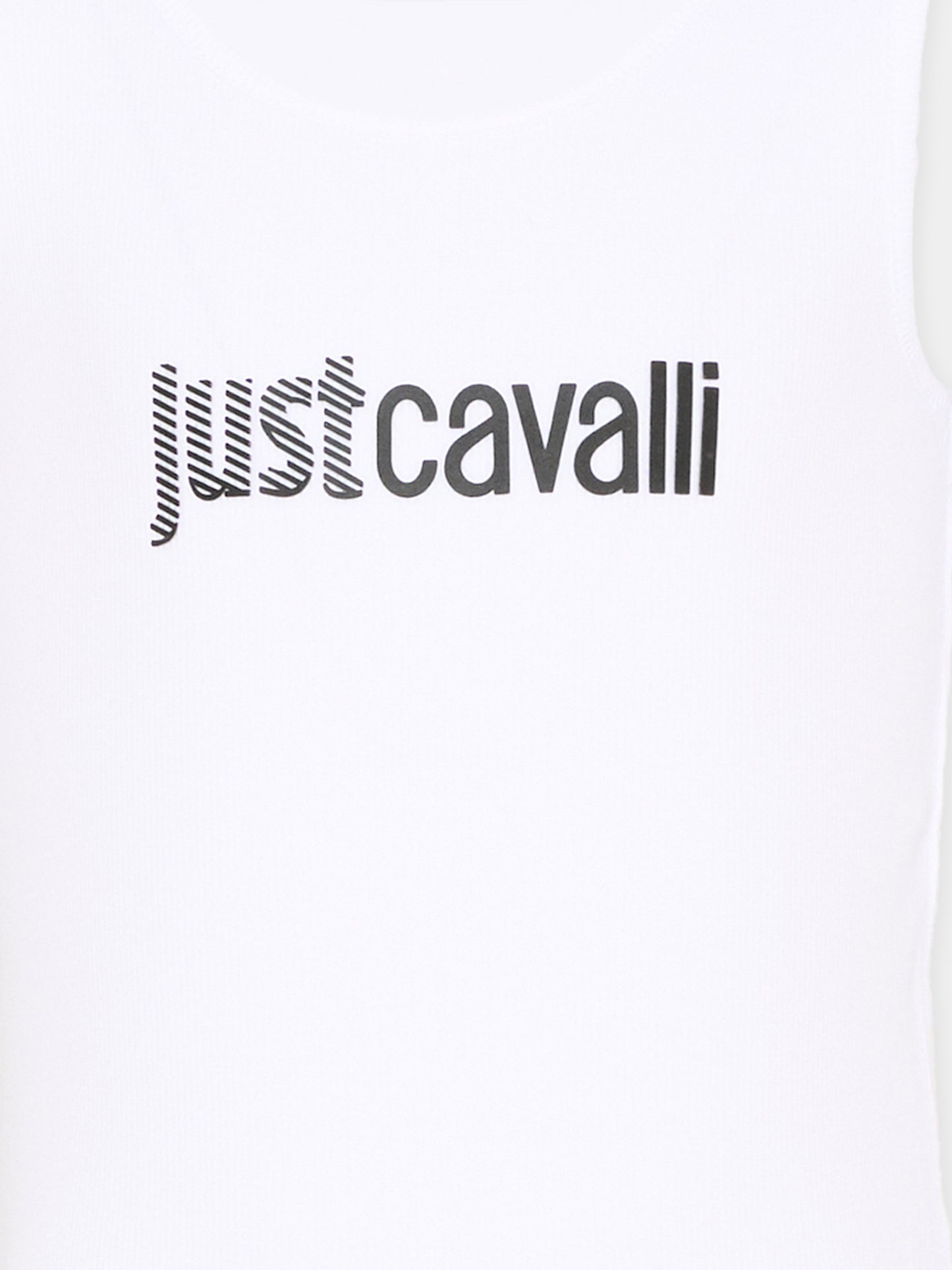 Canotta bianca per bambina con logo,Just Cavalli Kids,JGP26008CN WHITE