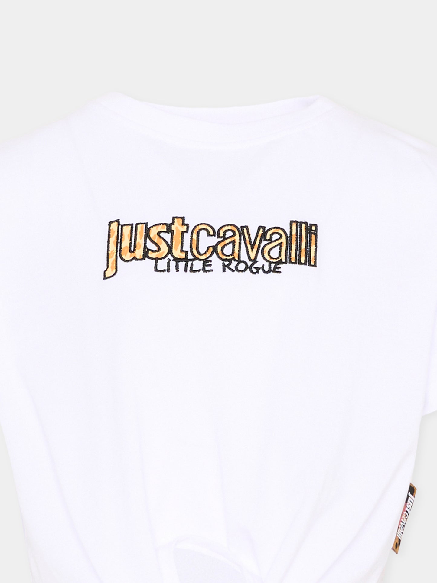 T-Shirt bianca per bambina con logo,Just Cavalli Kids,JGP26163TS WHITE
