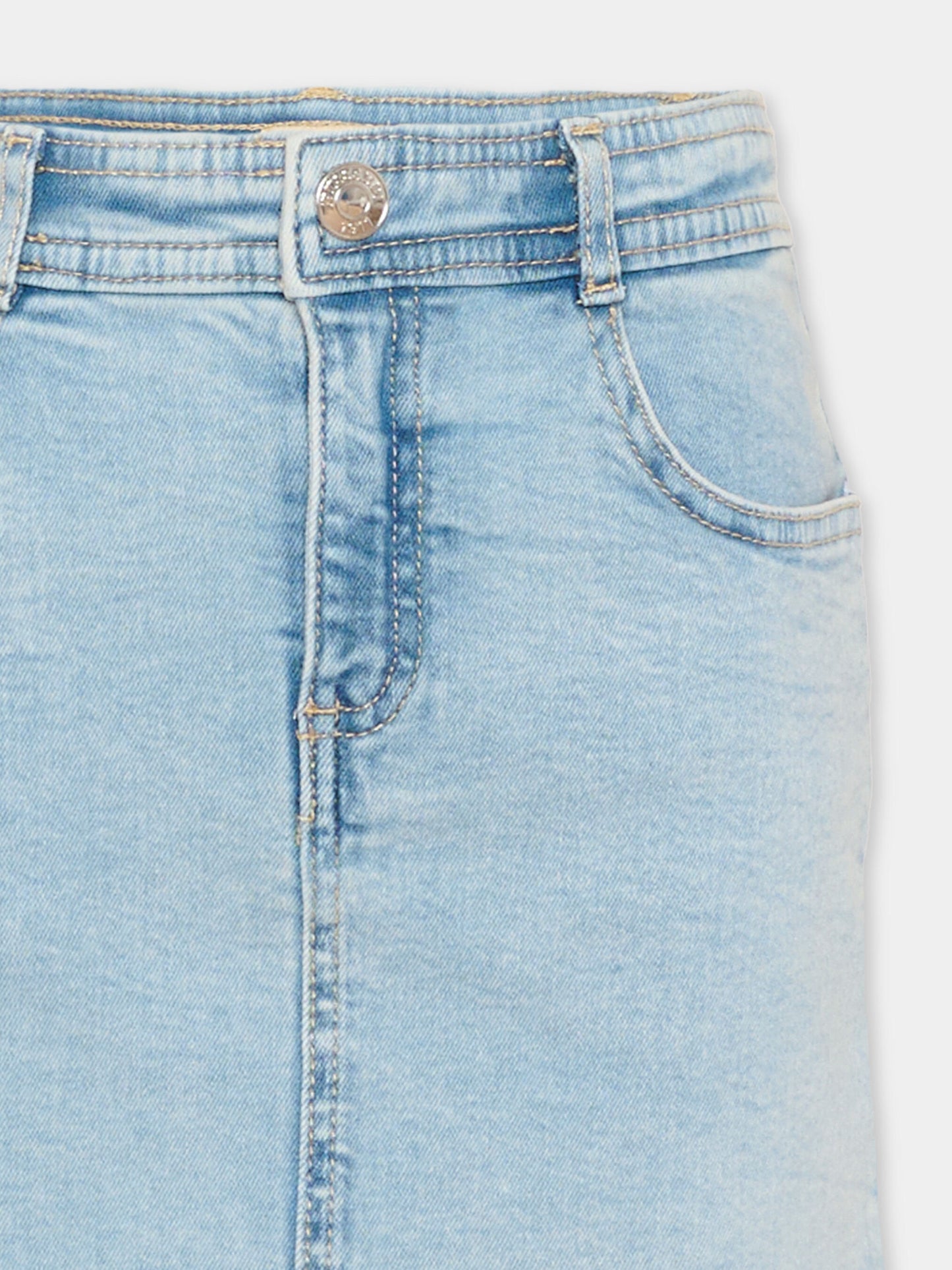 Gonna denim per bambina,Trussardi Junior,TIP26017GO DENIM BLUE LIGHT