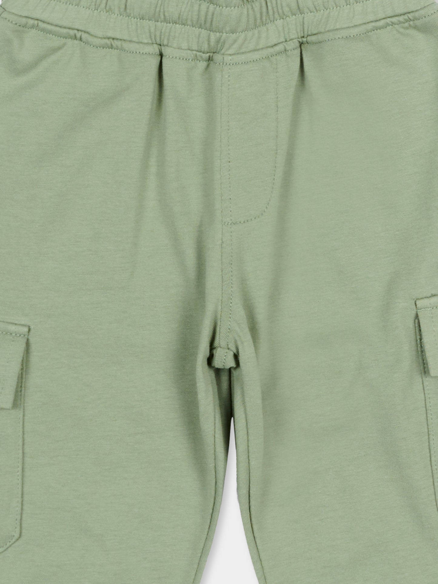 Pantaloni verdi per neonato cargo,Trussardi Junior,TIP26075PA GREEN BASIL