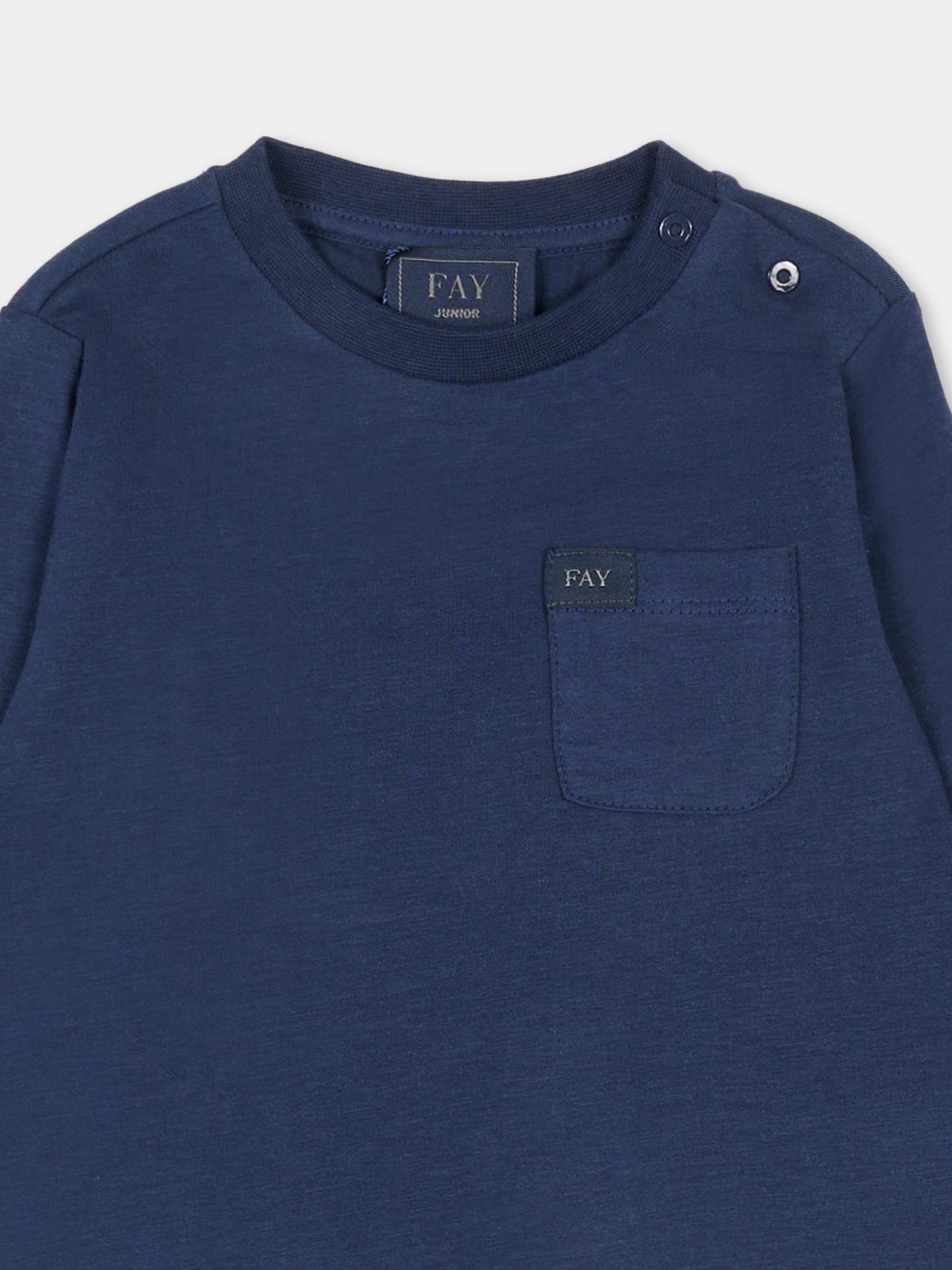 T-shirt blu per neonato con logo,Fay Kids,FT8500 Z0761 667