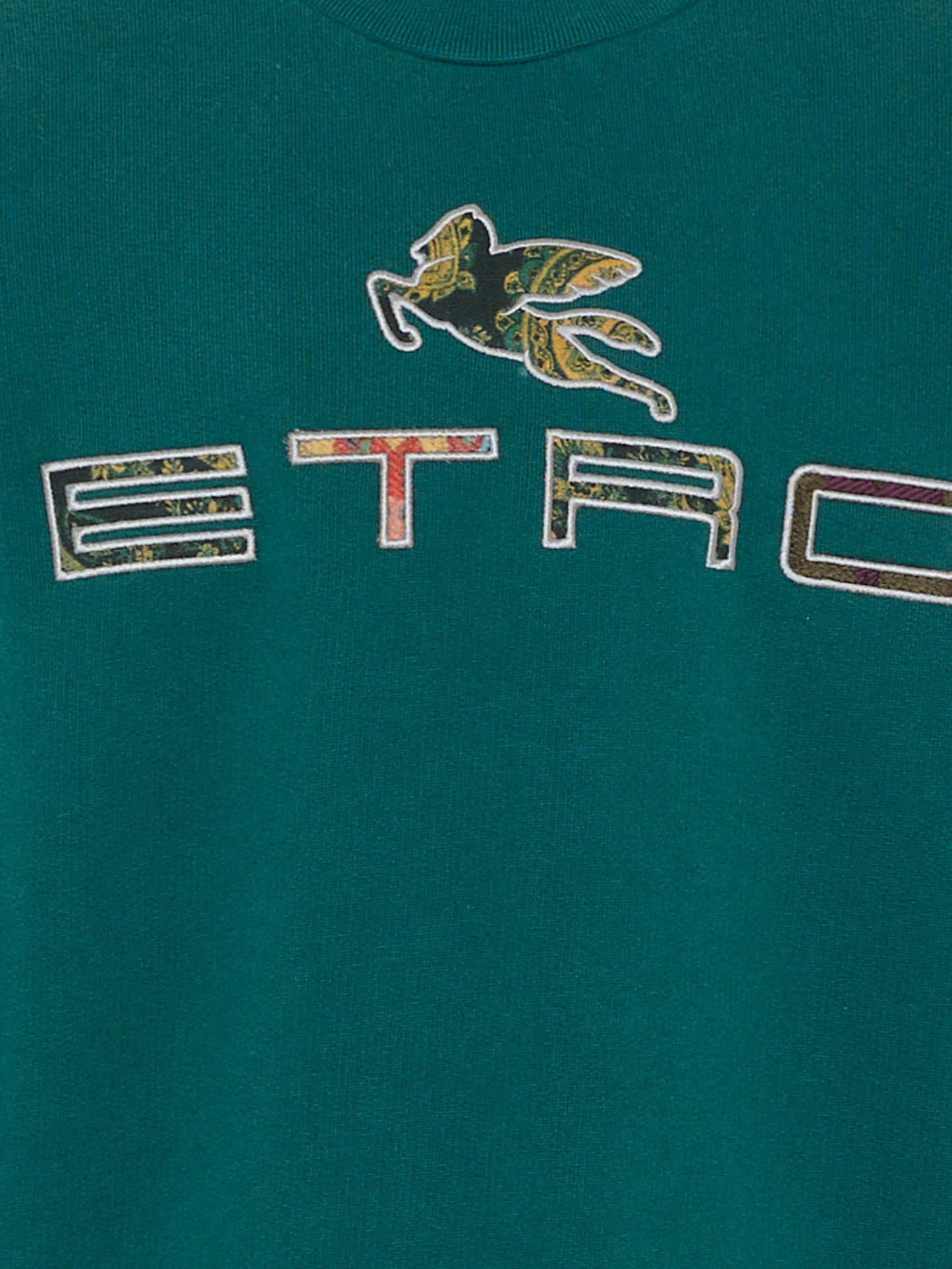 Felpa verde con logo e Pegaso per bambini,Etro,GX4P20 Z3333 797
