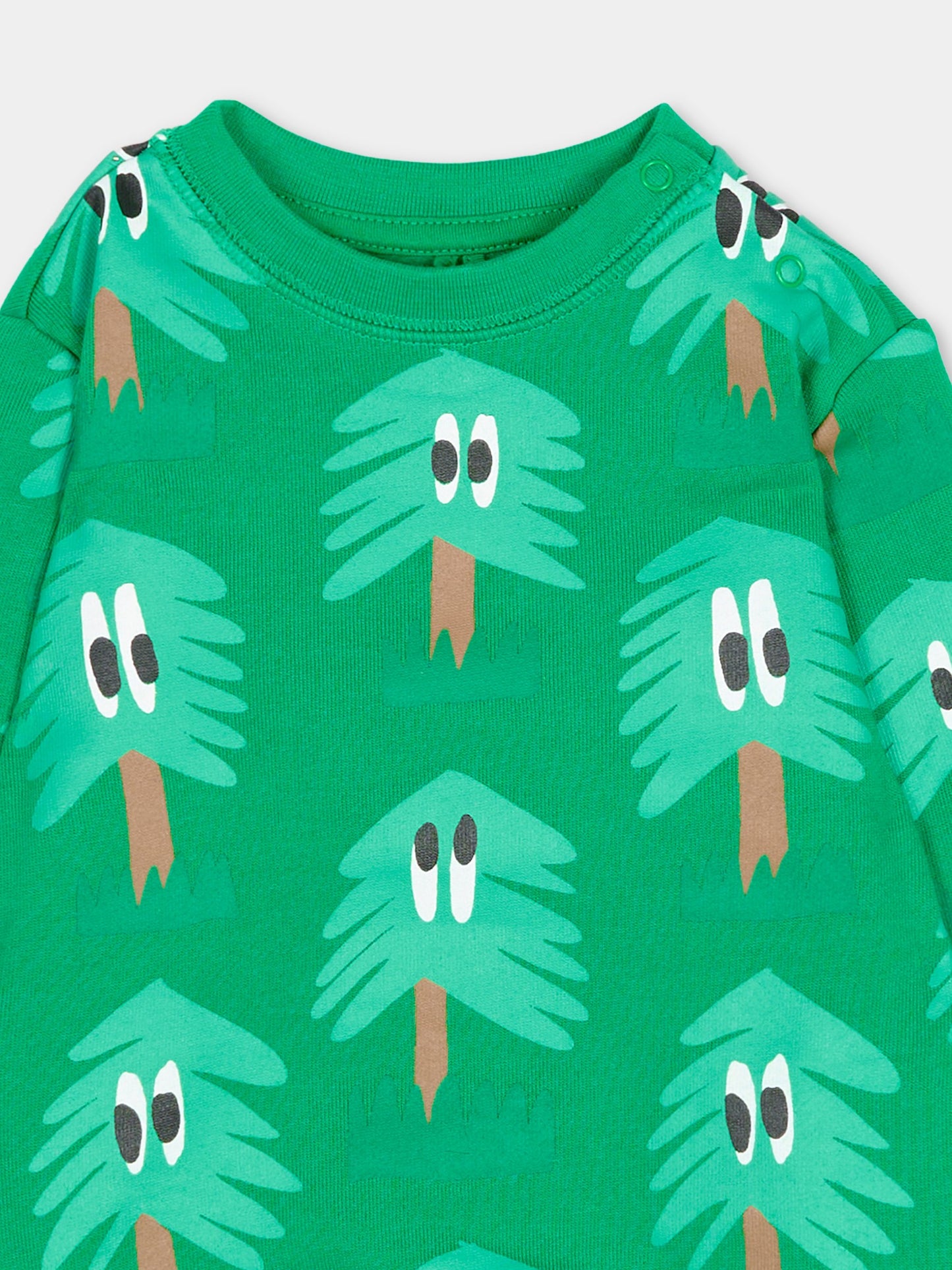 Felpa verde con abeti per neonato,Stella Mccartney Kids,TX4600 Z3161 712MC