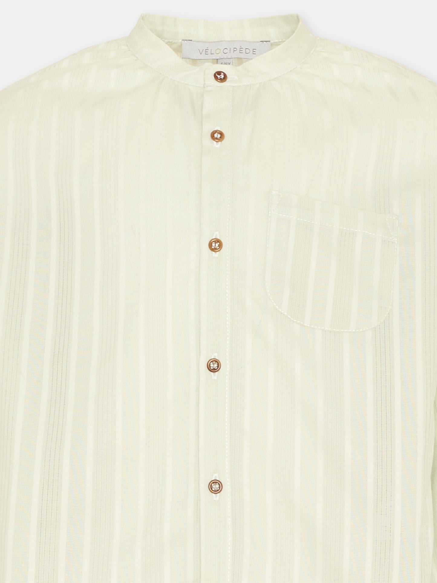 Camicia verde per bambino a righe,Vélocipède,VLC-AW25/26-SH003 AQUA