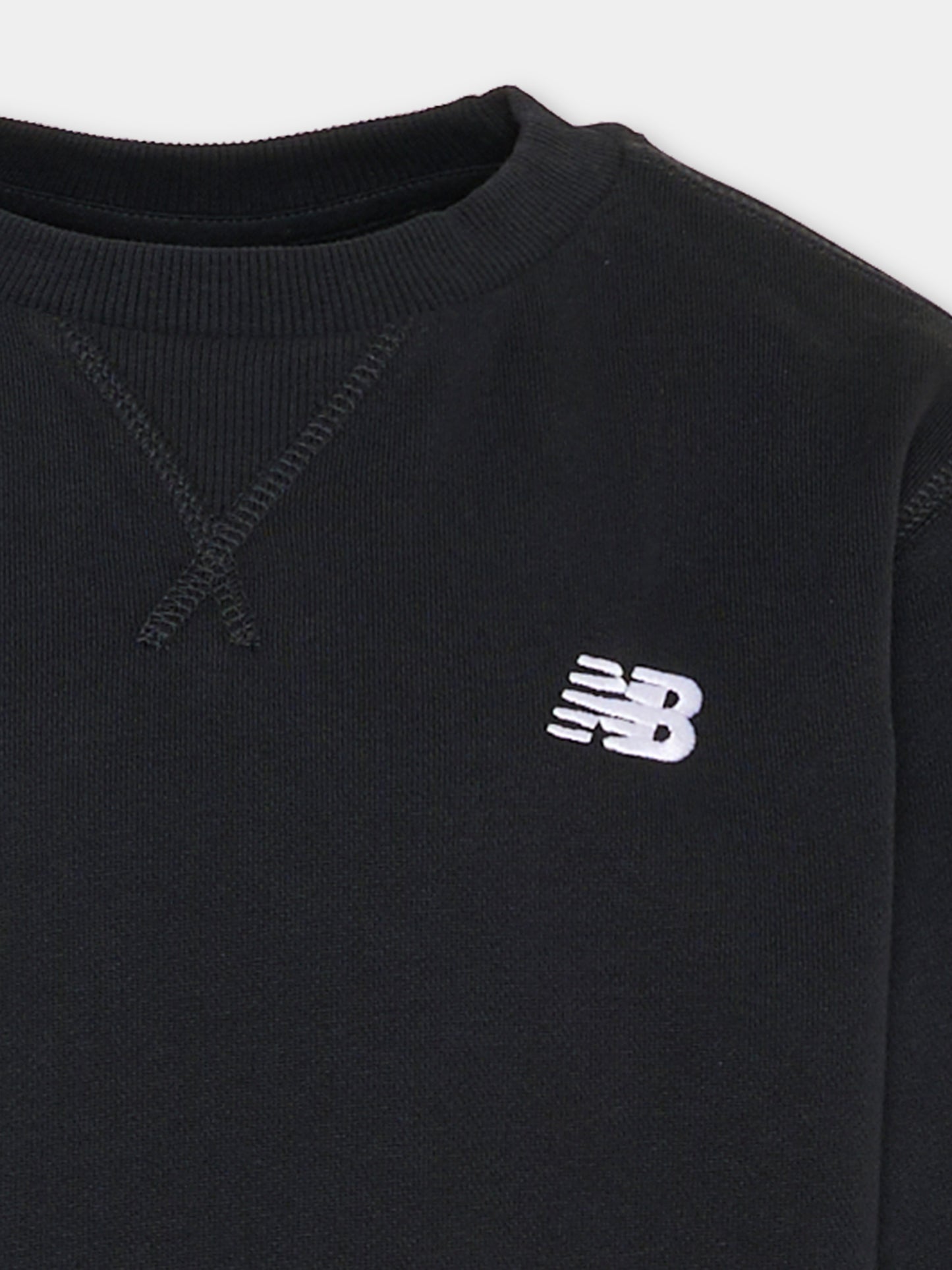 Felpa nera per bambini con logo,New Balance,LAKB0055 BK