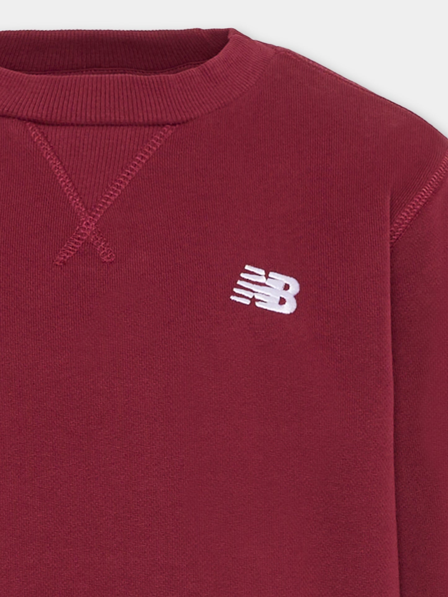 Felpa bordeaux per bambini con logo,New Balance,LAKB0055 MHB