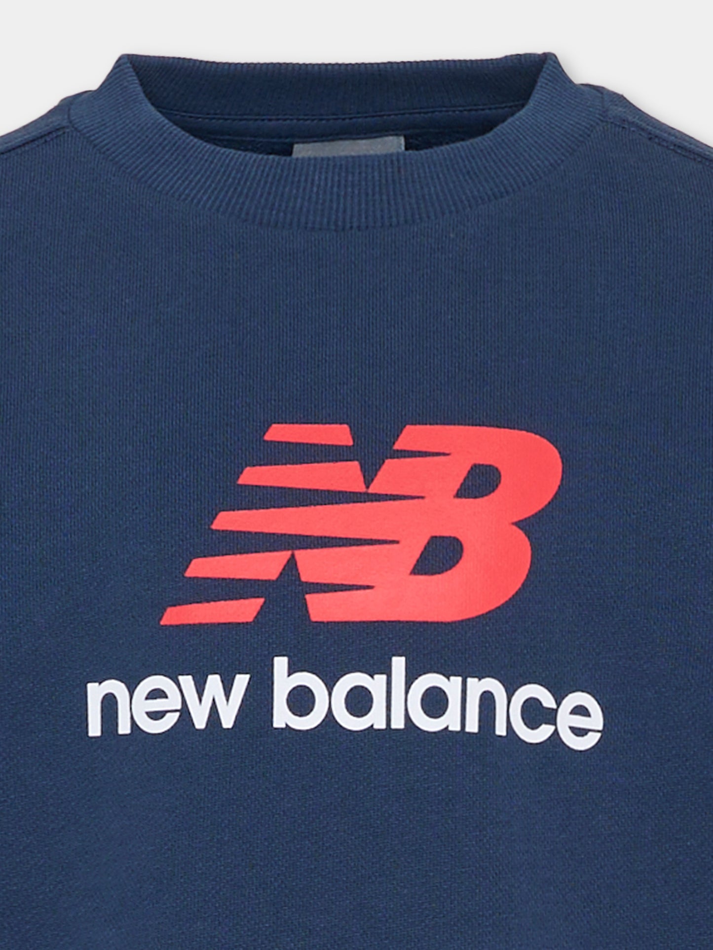 Felpa blu per bambino con logo,New Balance,LAKB0269 NNY