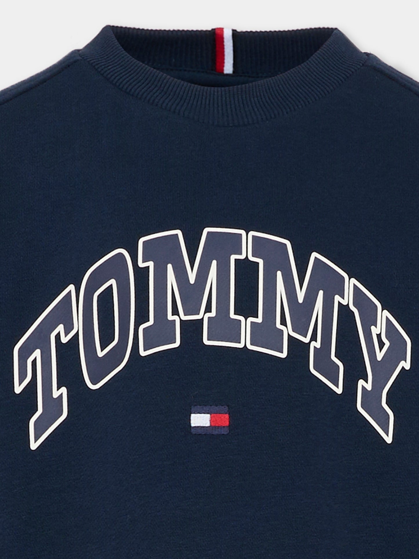 Felpa blu per bambino con logo,Tommy Hilfiger Junior,KB0KB09899 C1G