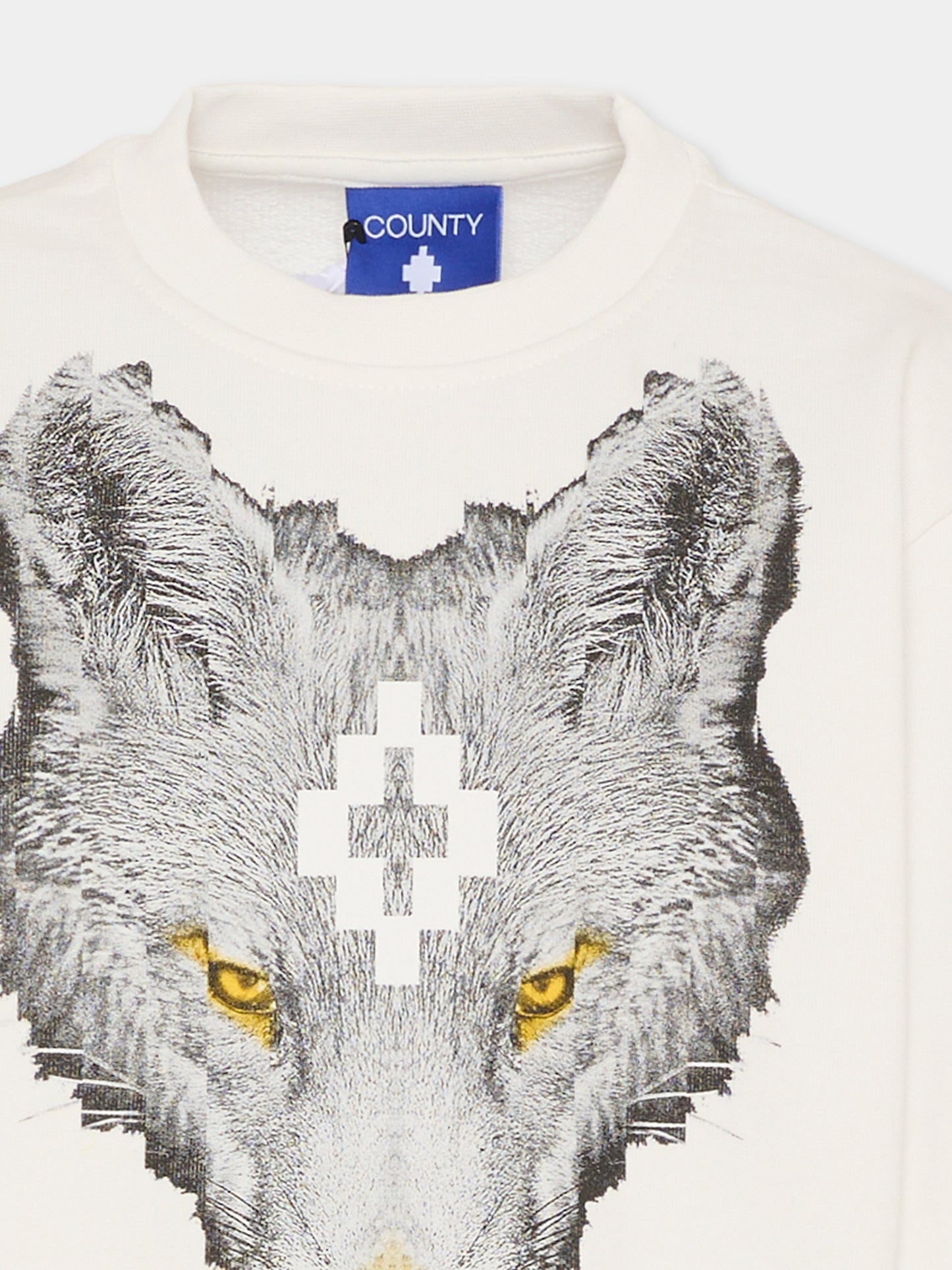 Felpa bianca per bambino con volpe,County Of Milan Kids,F5CMJBSW075 002