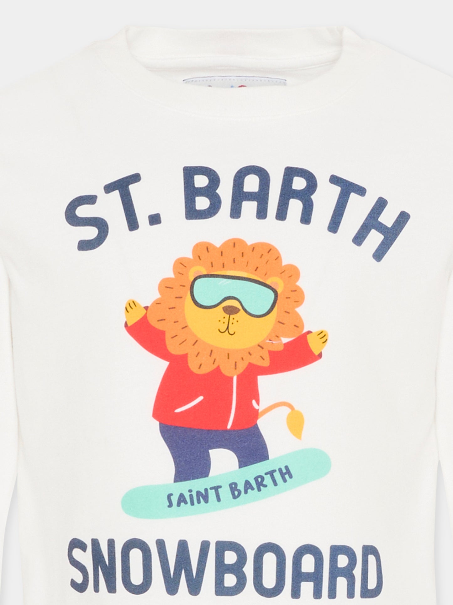 T-shirt avorio per bambino con leone,Mc2 Saint Barth,LUT0003 02334G