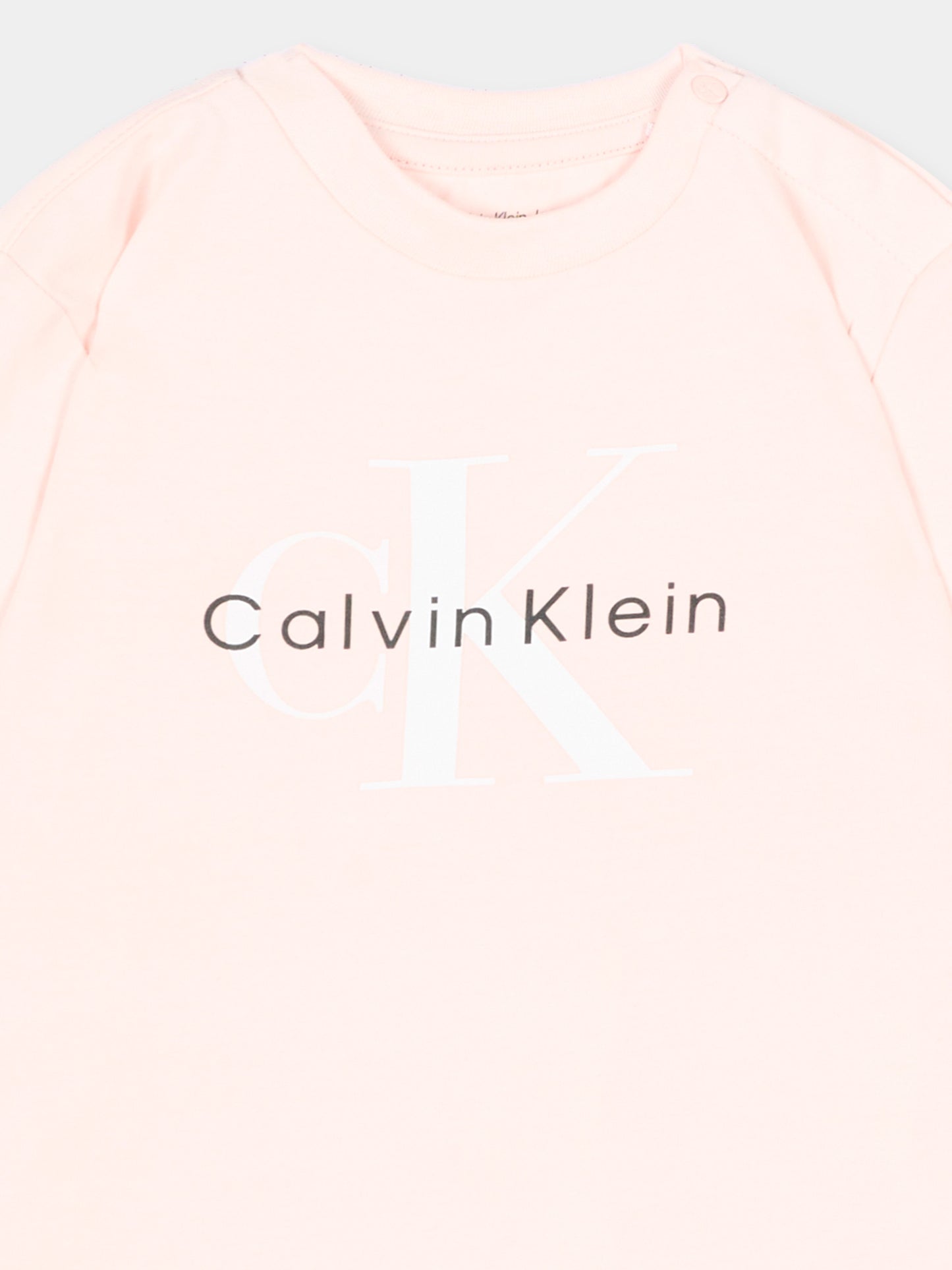 T-Shirt rosa per neonata con logo,Calvin Klein Kids,LV1CKTJA49 T0R