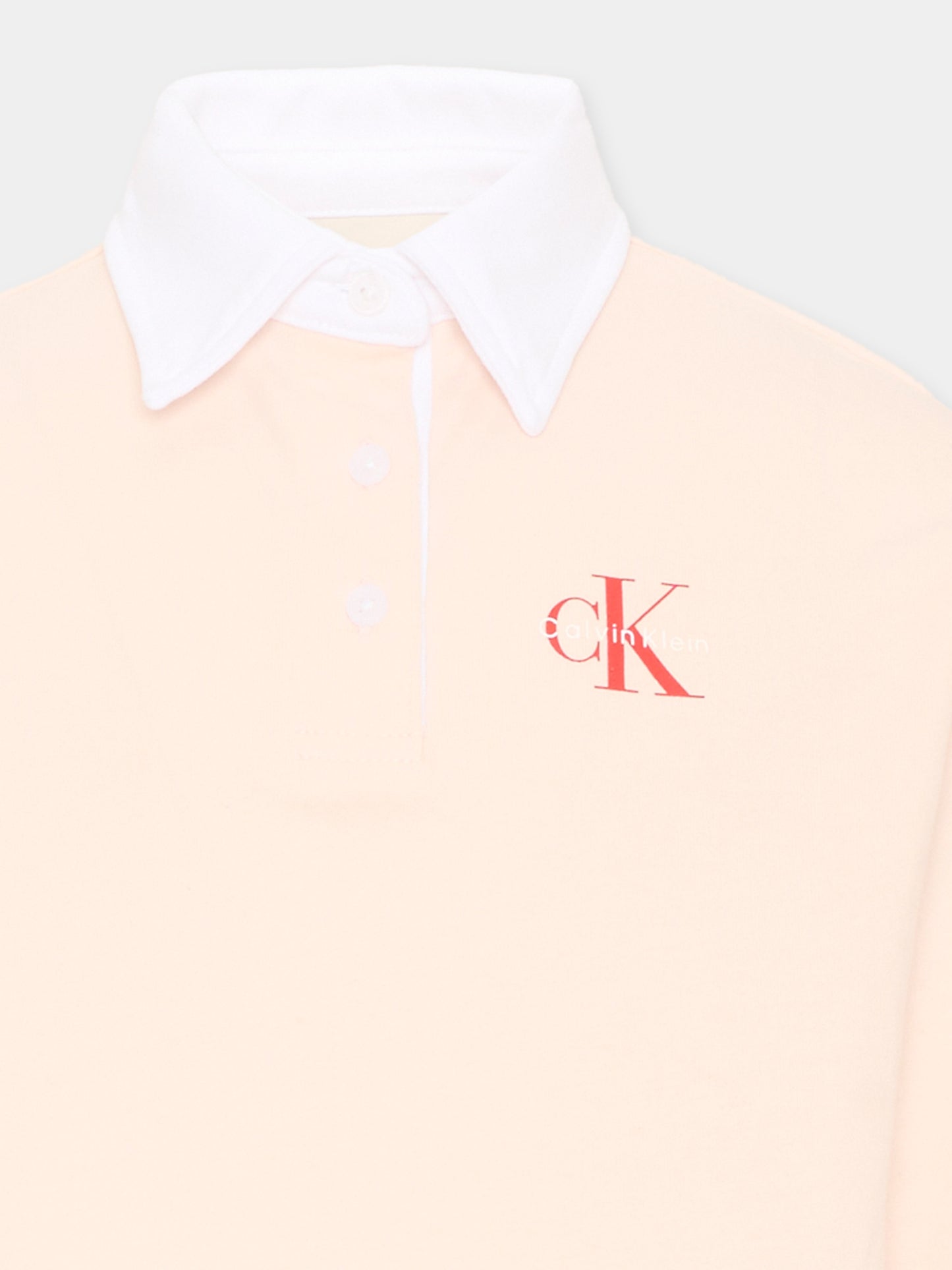 Polo rosa per bambina con logo,Calvin Klein Kids,LVCKTJB28G T0R
