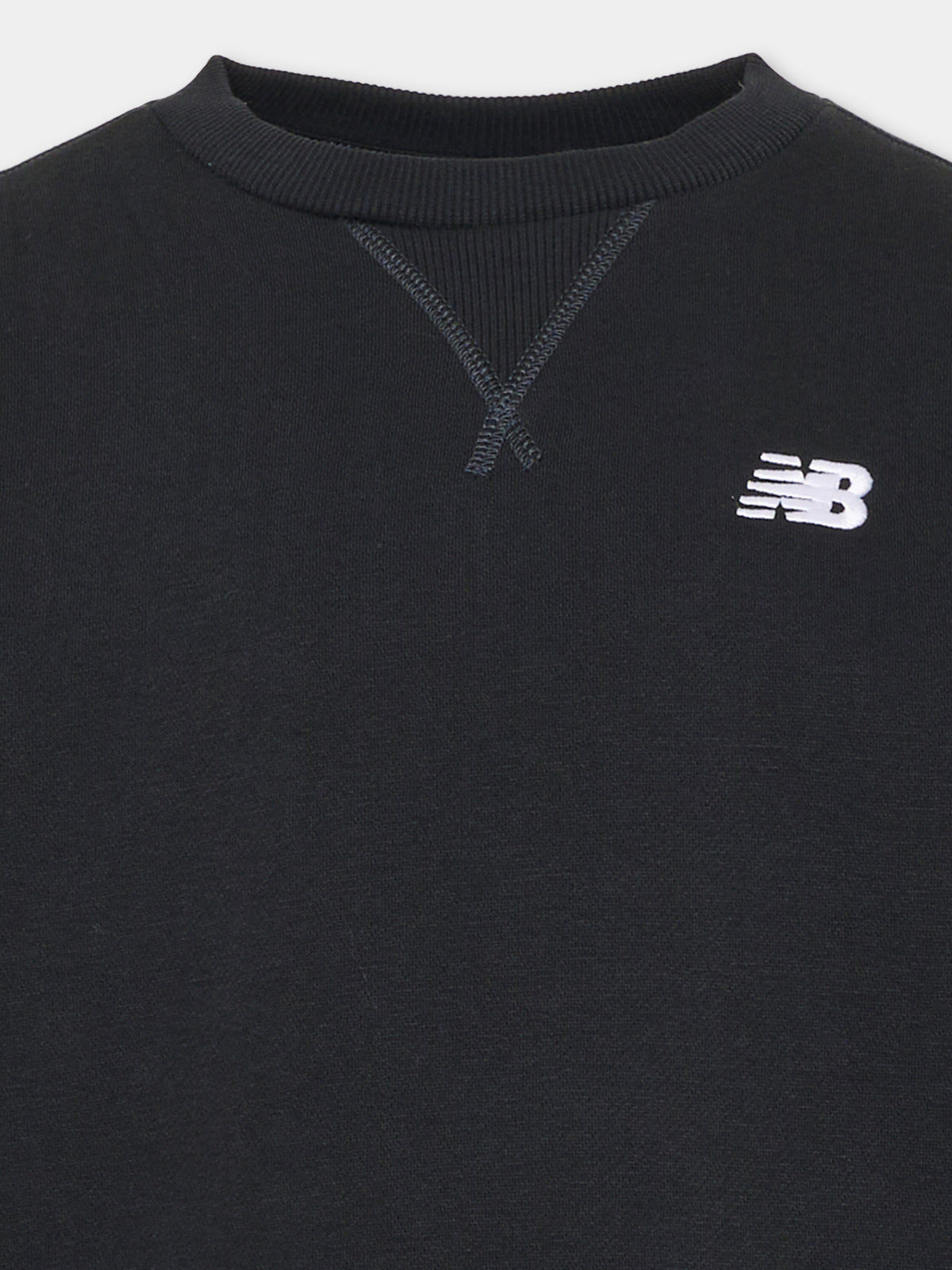 Felpa girocollo nera per bambini con logo,New Balance,YT61B8EC BK