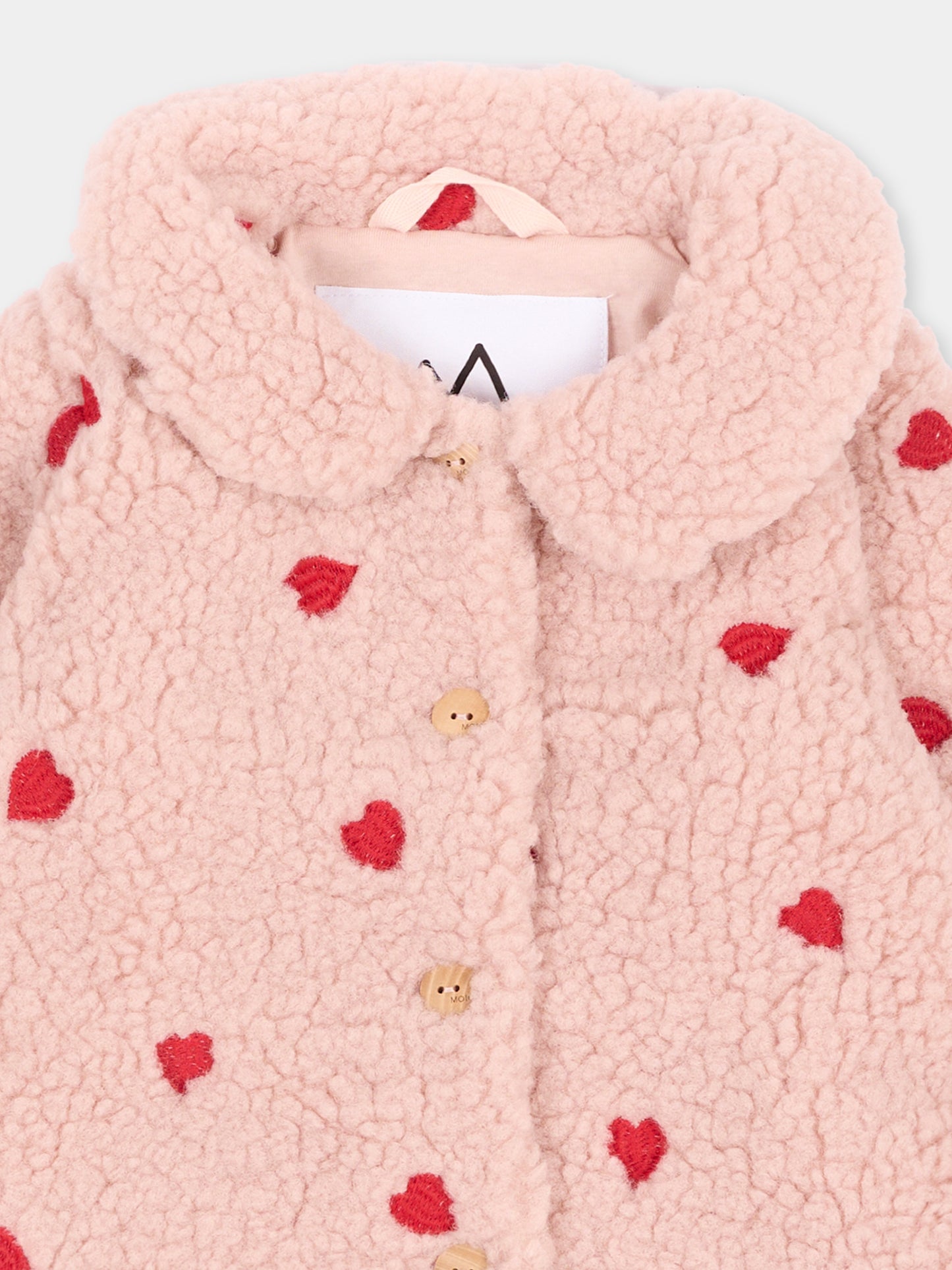 Ecopelliccia rosa Ursula per neonata con cuori,Molo,5W26L210 3480