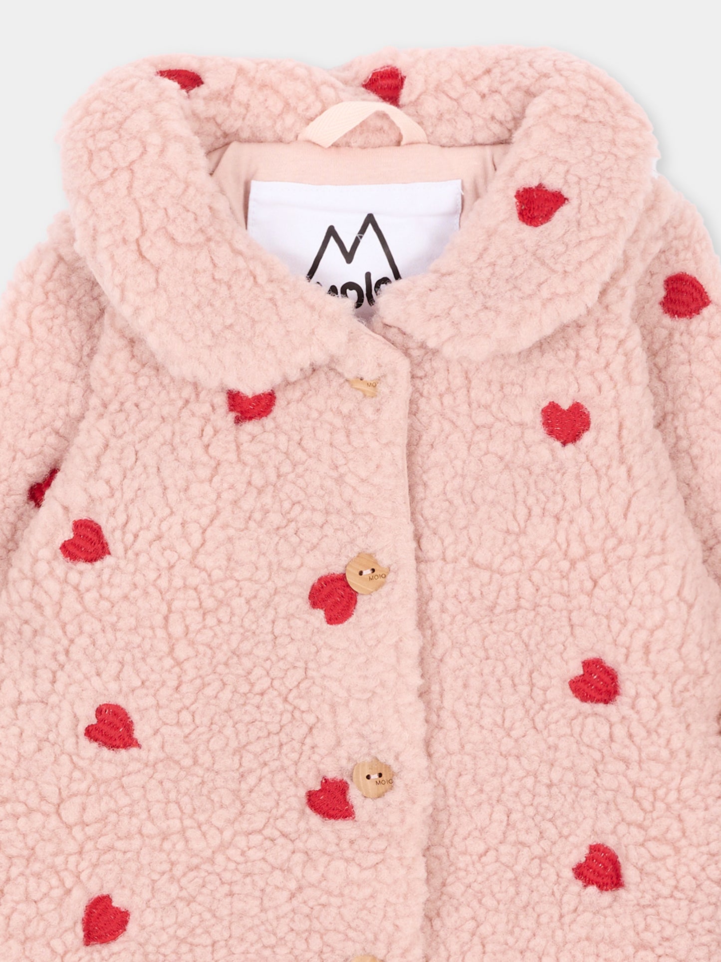 Ecopelliccia rosa Udella per neonata con cuori,Molo,5W26L304 3480