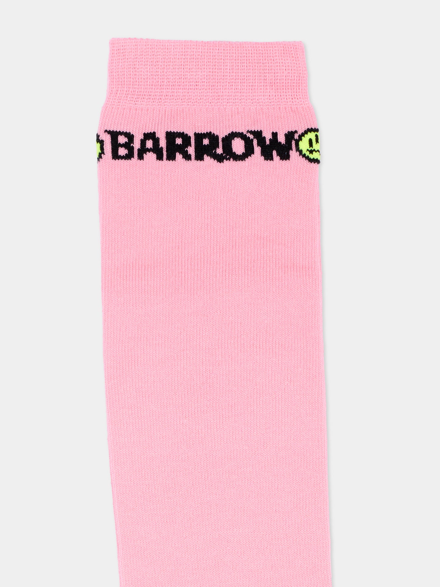 Calza spugna rosa per bambina con logo,Barrow,F6BKJGSO096 409