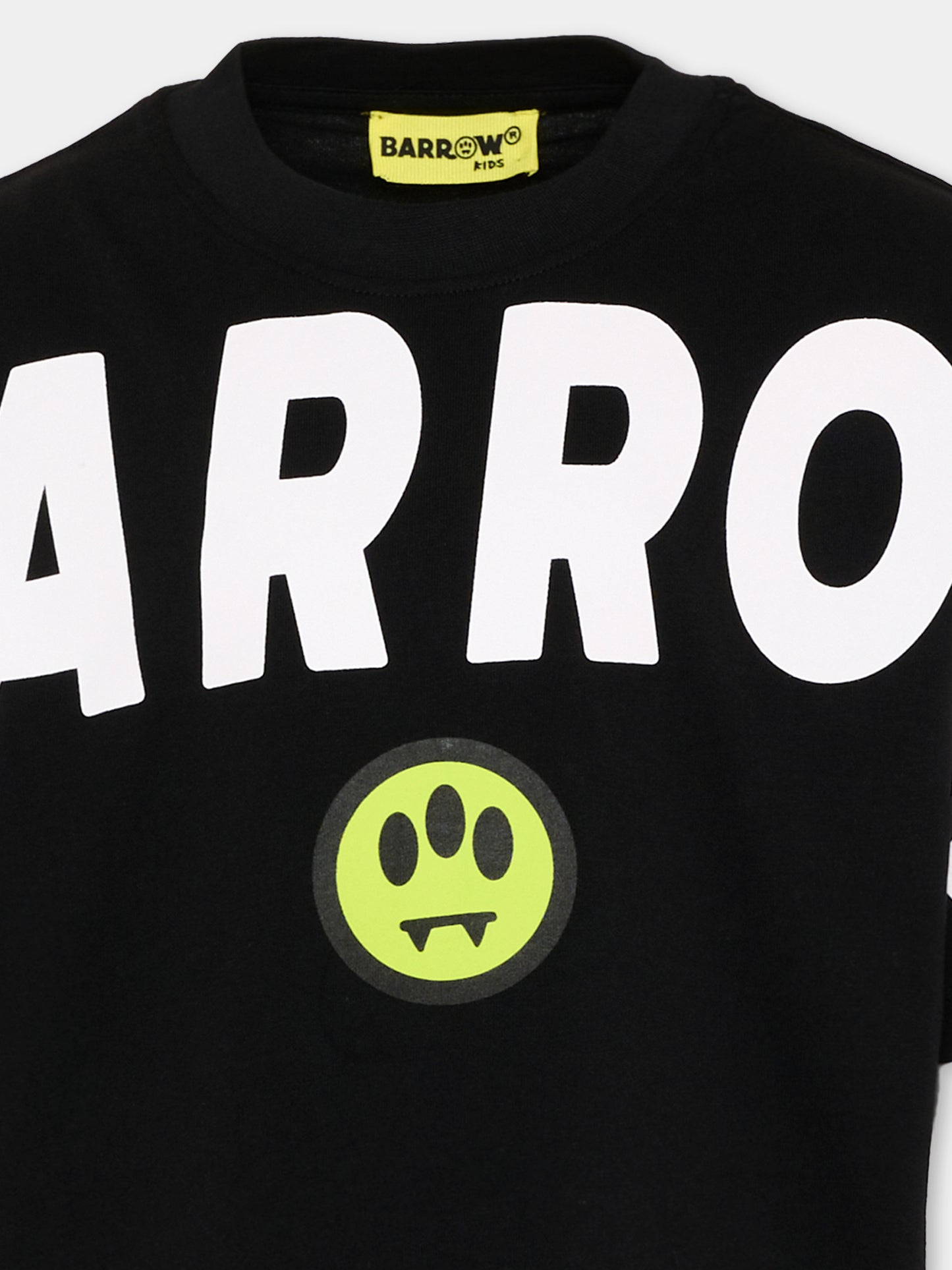 T-shirt nera per bambina con logo,Barrow,F6BKJGTH011 110