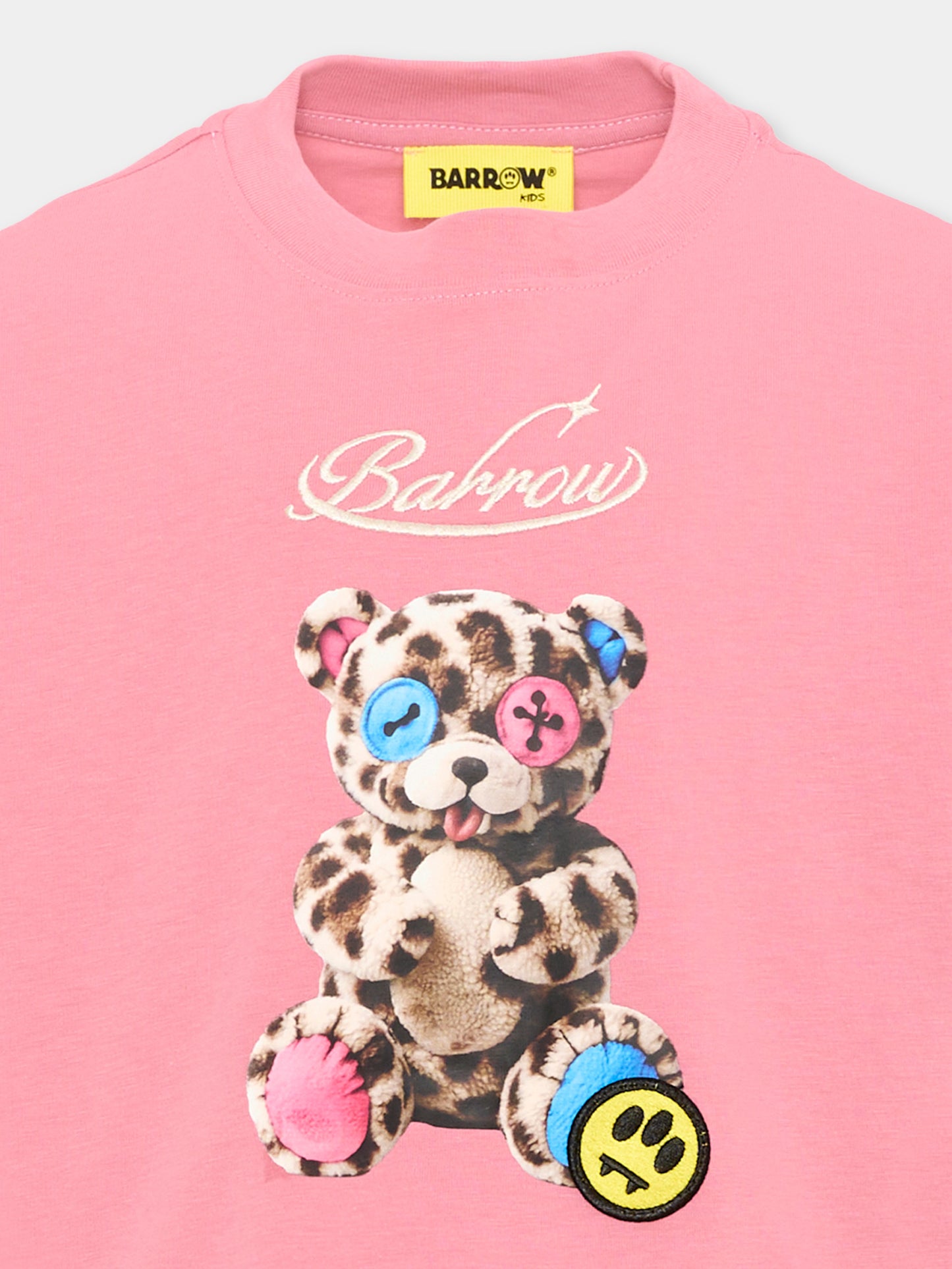 T-Shirt rosa per bambina con orsetto,Barrow,F6BKJGTH134 409