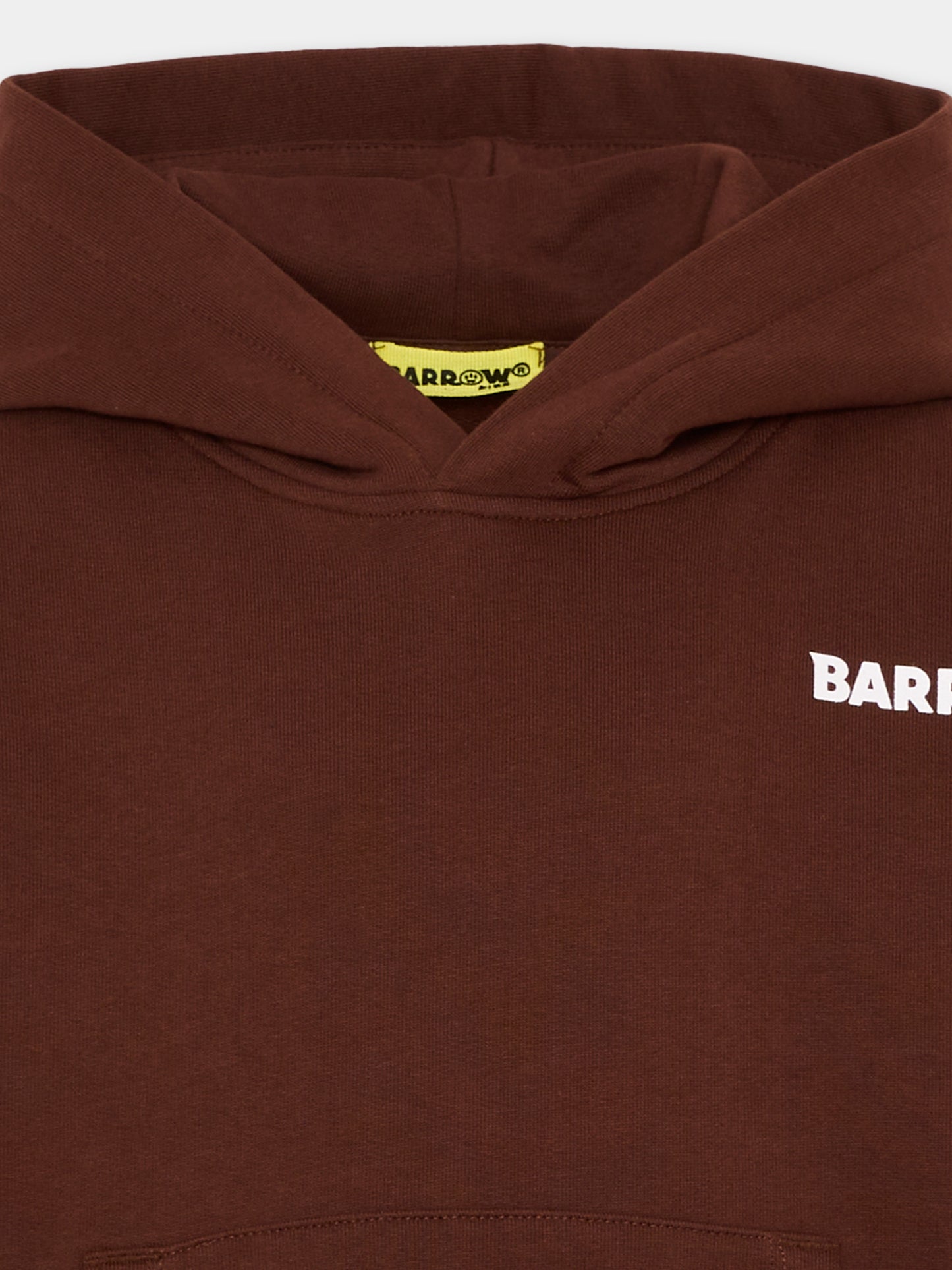 Felpa con cappuccio marrone con logo,Barrow,F6BKJUHS015 408
