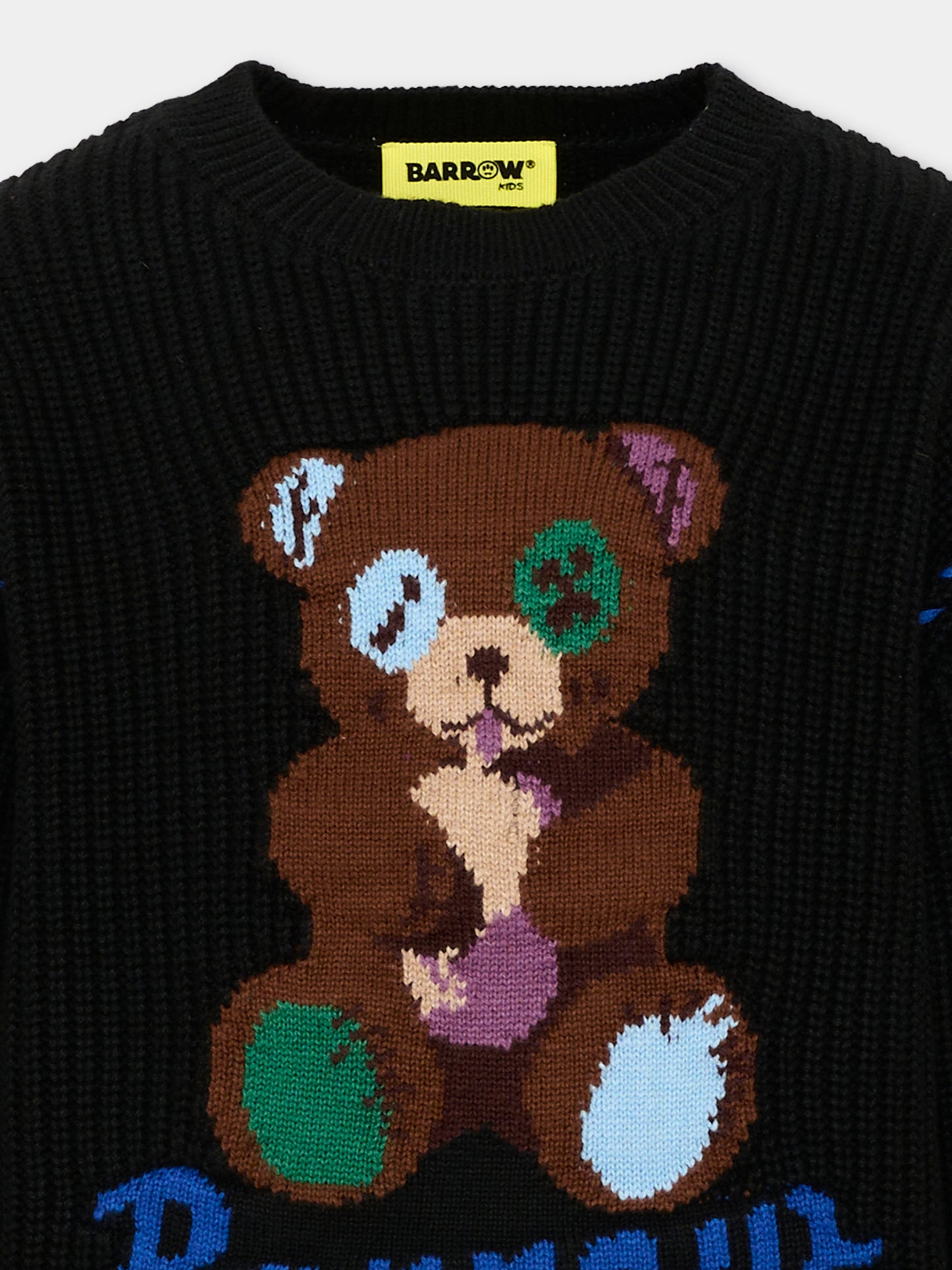 Maglione nero per bambini con ricamo,Barrow,F6BKJUJP040 110