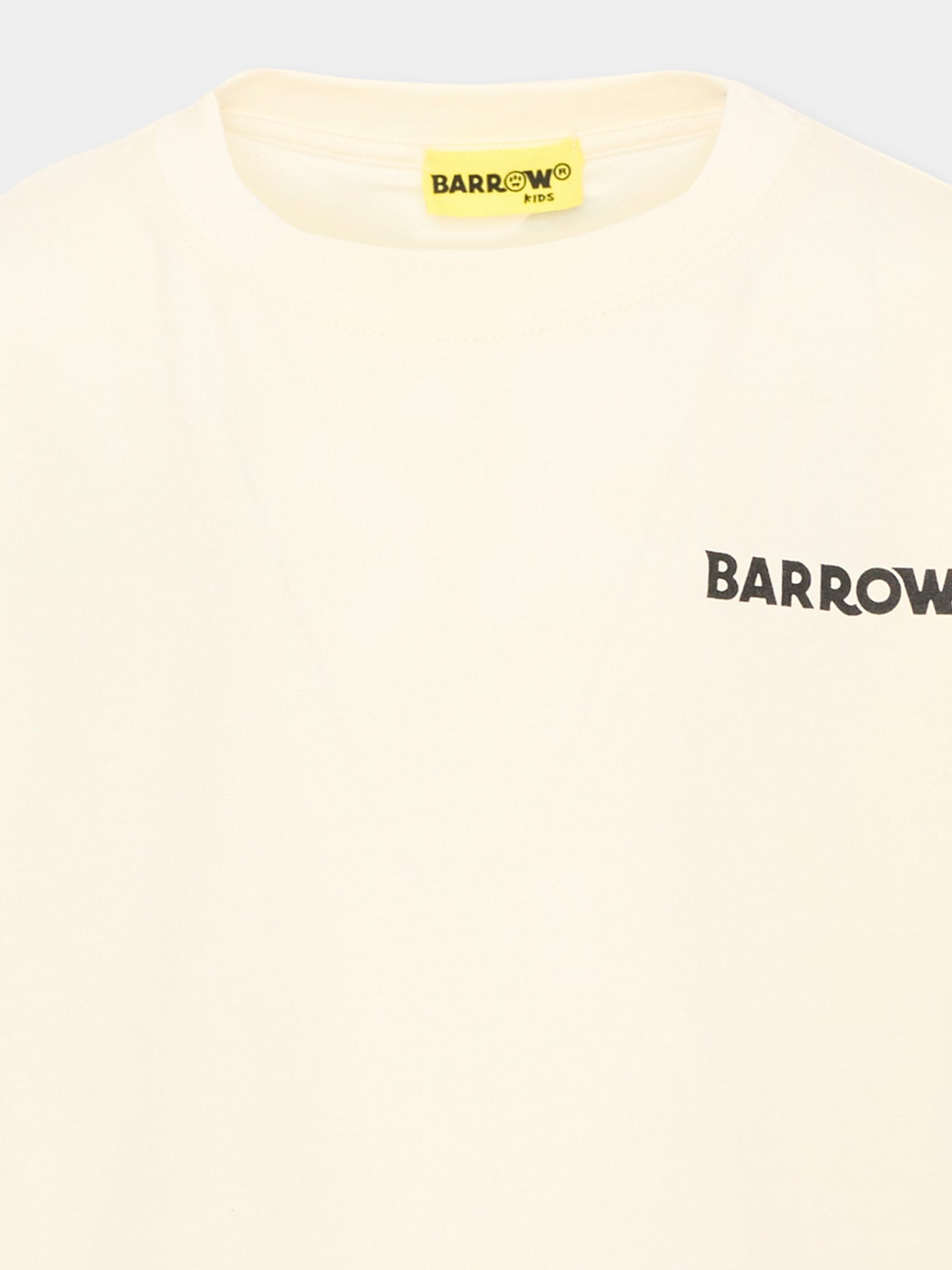 T-shirt avorio per bambini con logo,Barrow,F6BKJUTH012 013