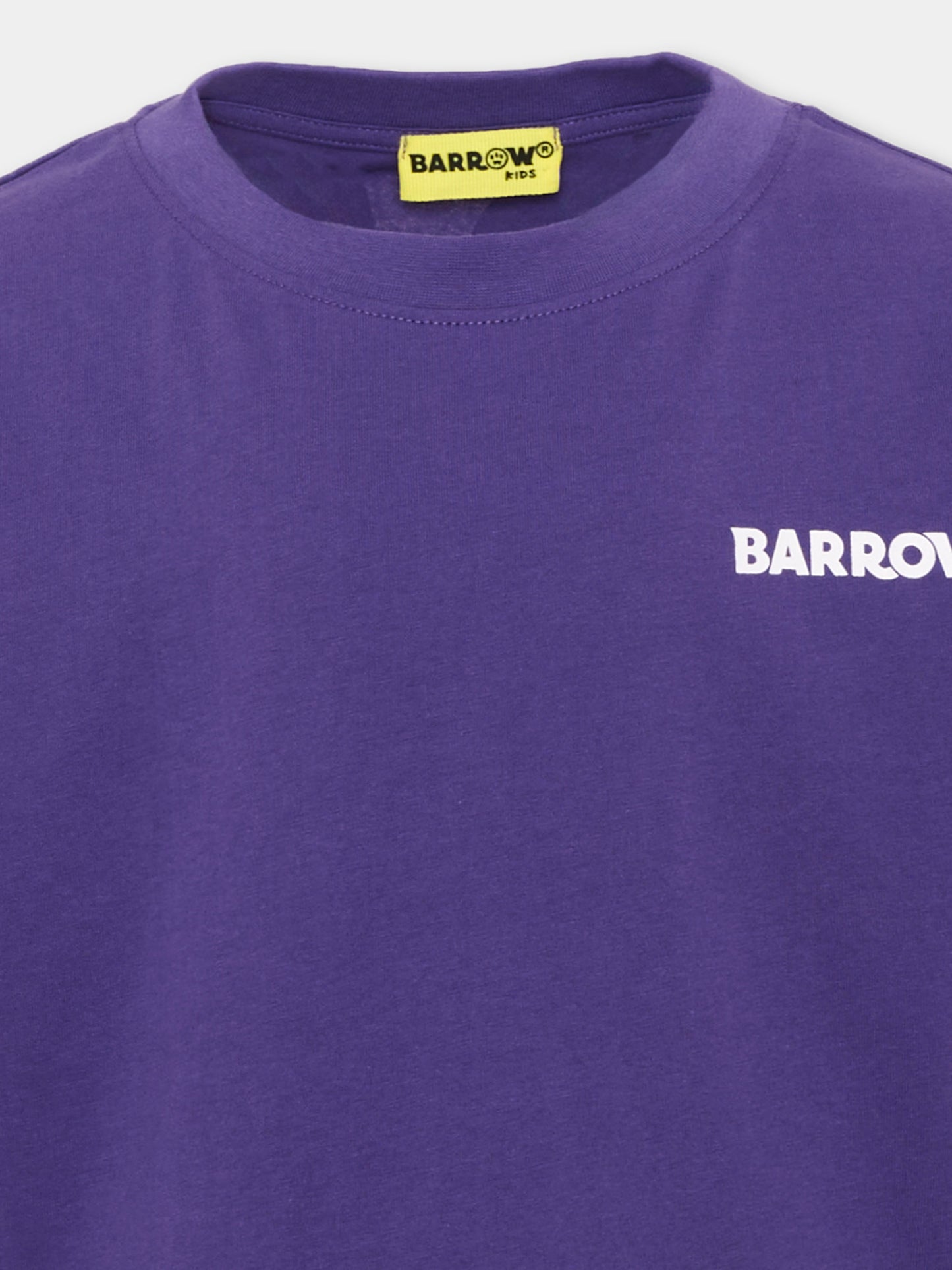 T-shirt viola per bambina con logo,Barrow,F6BKJUTH012 410