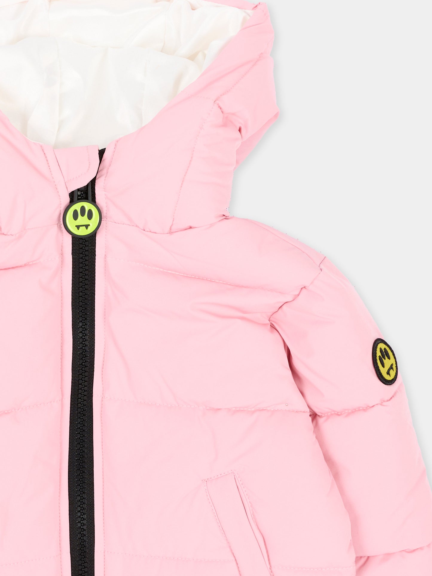 Piumino rosa per neonata con logo,Barrow,F6BKUNPF192 409