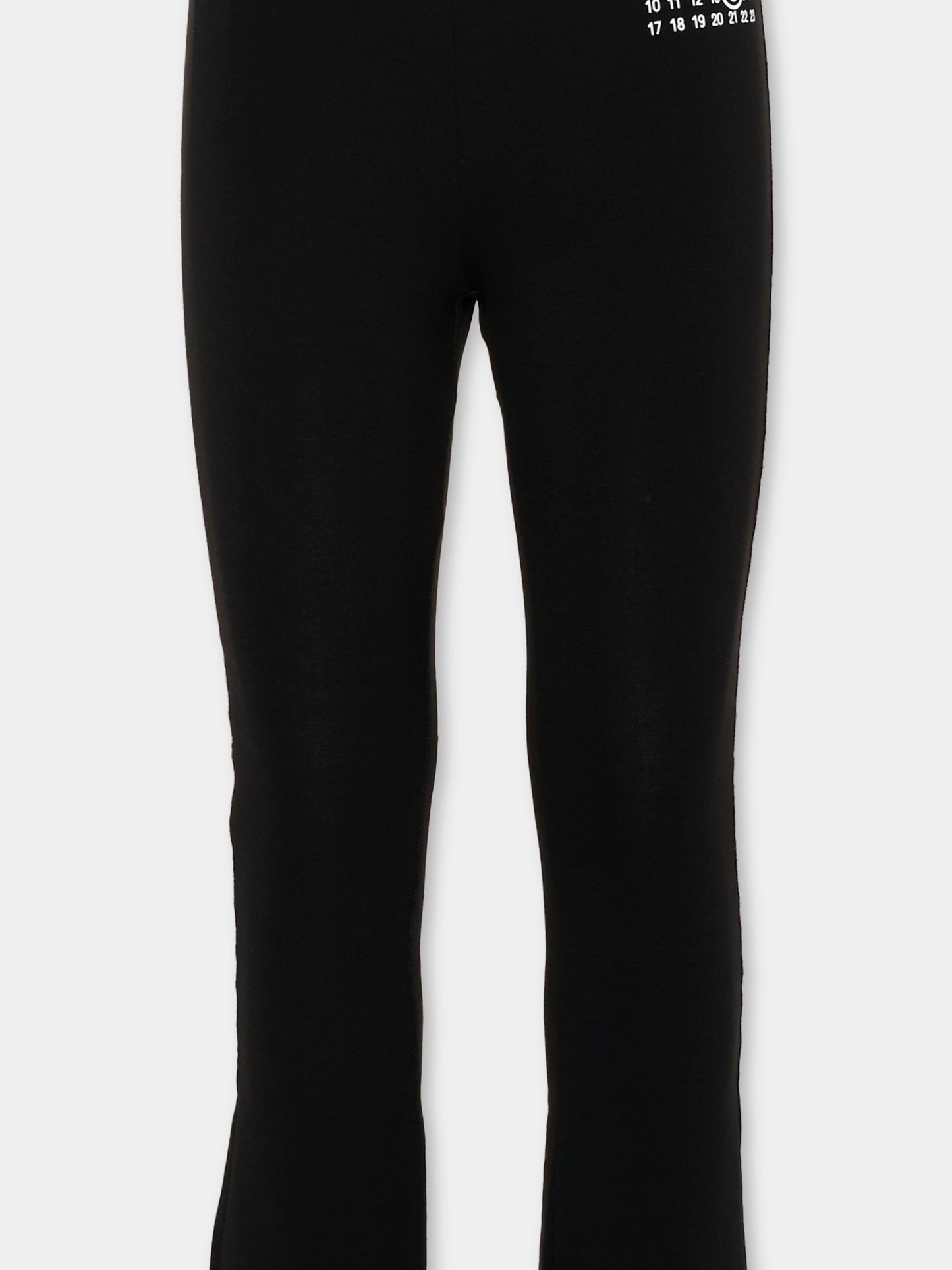 Leggings nero per bambina con logo,Mm6 Maison Margiela,M60699 MM06L M6900