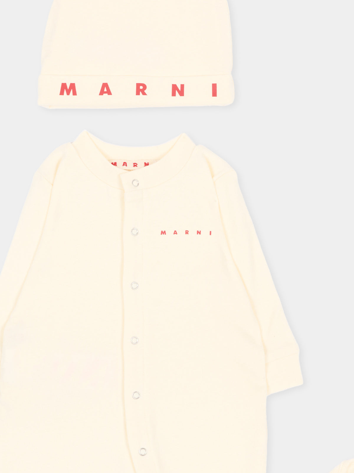 Set Tutine avorio per neonata,Marni Kids,M01988 M00Y3 0M116