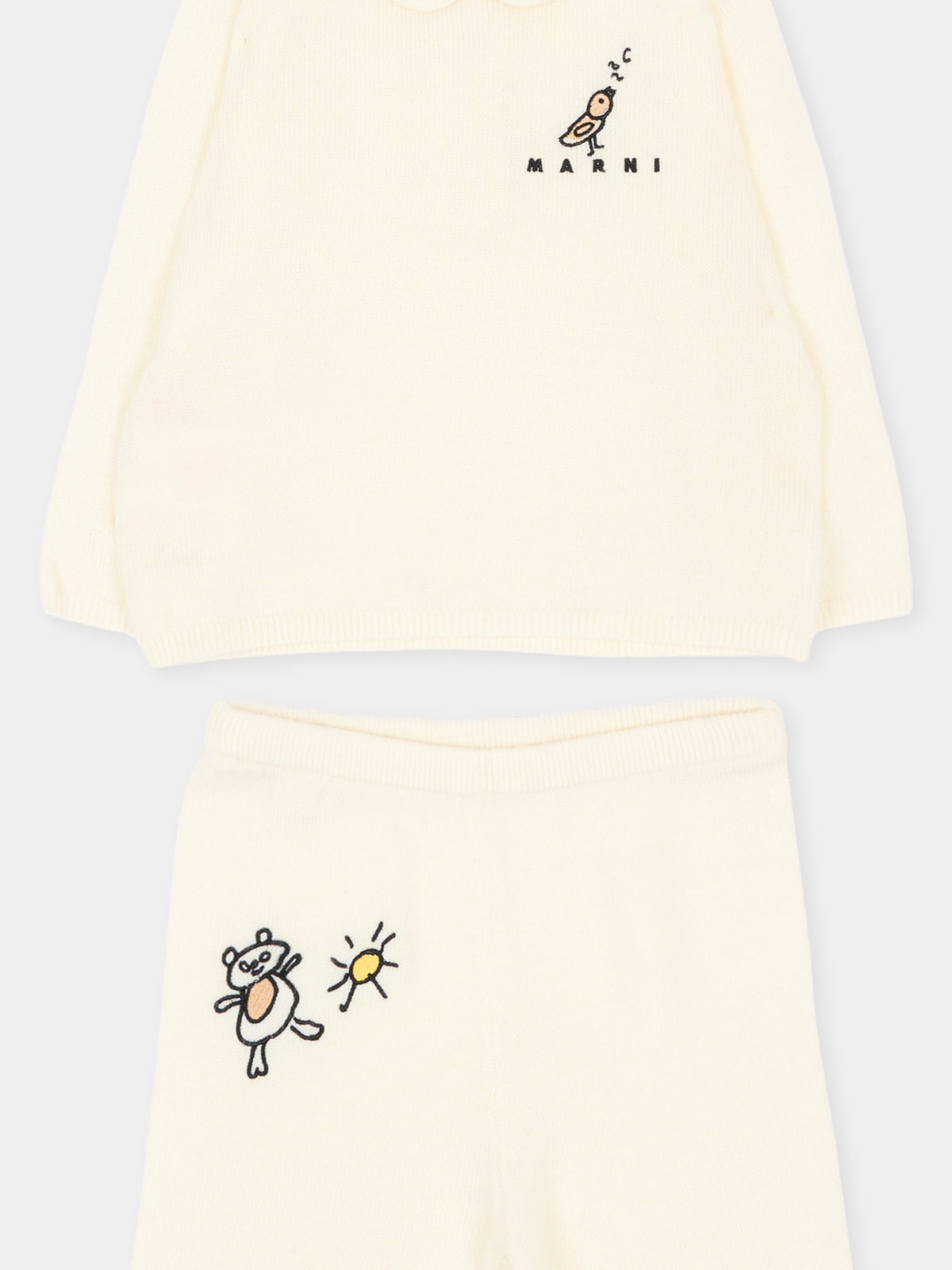 Completo nascita avorio per neonati,Marni Kids,M01993 M00Z0 0M116