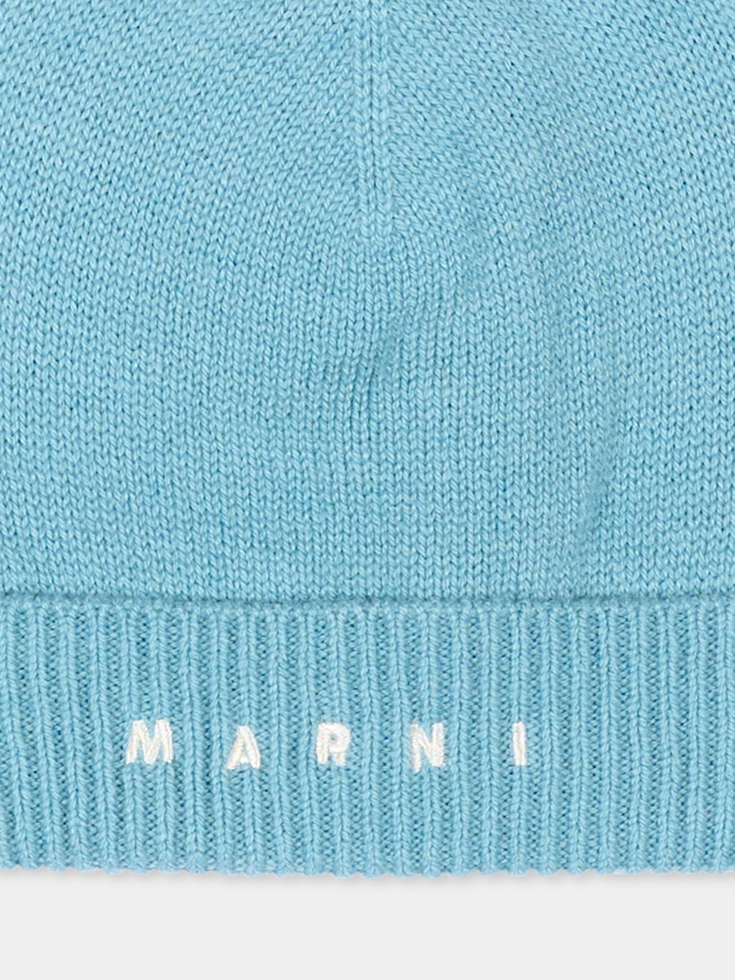 Berretto azzurro per neonati con logo,Marni Kids,M02008 M004C 0M866