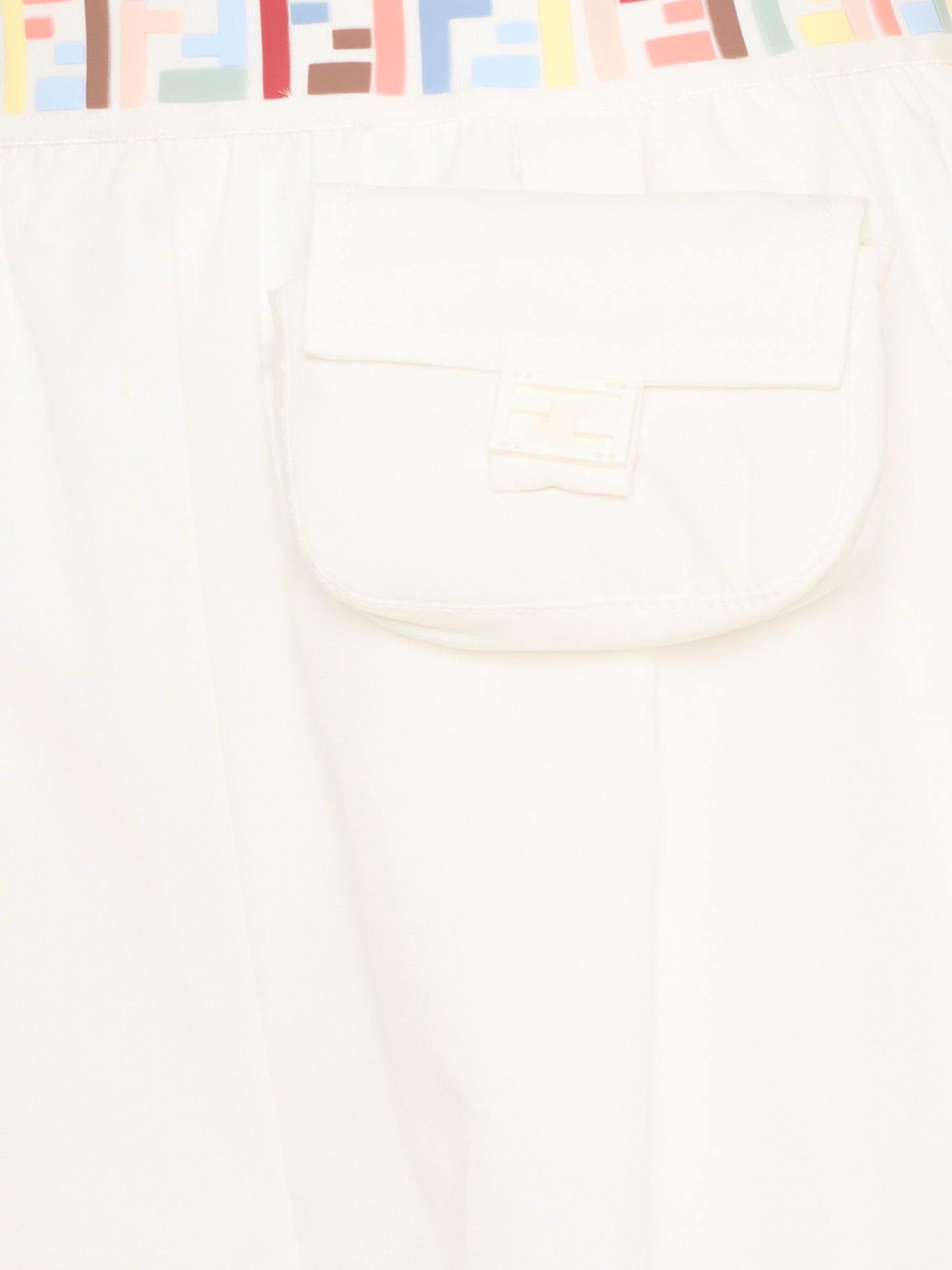 Pantaloni casual bianco per bambina con logo FF,Fendi Kids,JFF404 AEXZ F0TU9