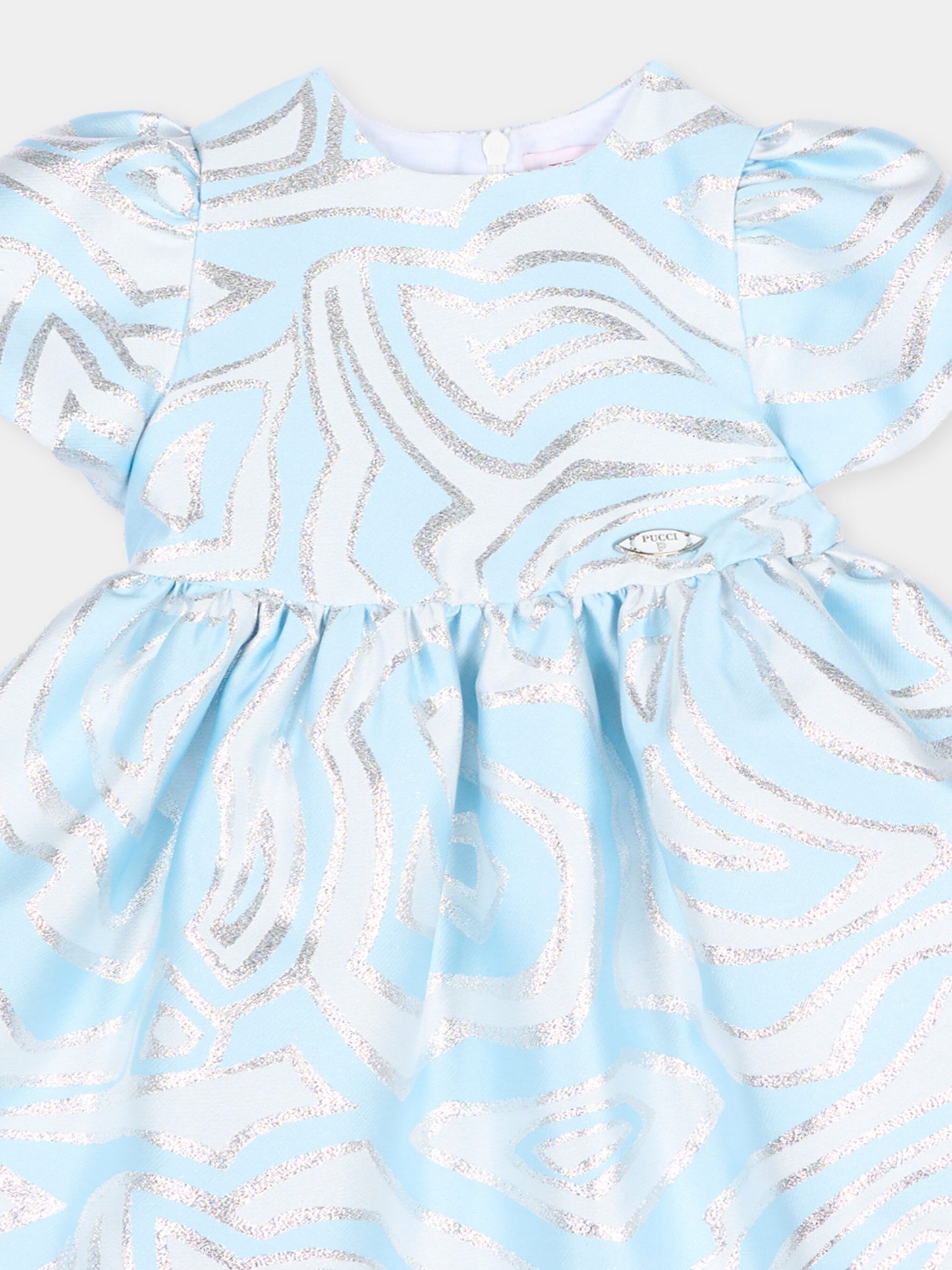 Abito celeste per neonata con vortici,Emilio Pucci Junior,PZ1101 S0273 600AG