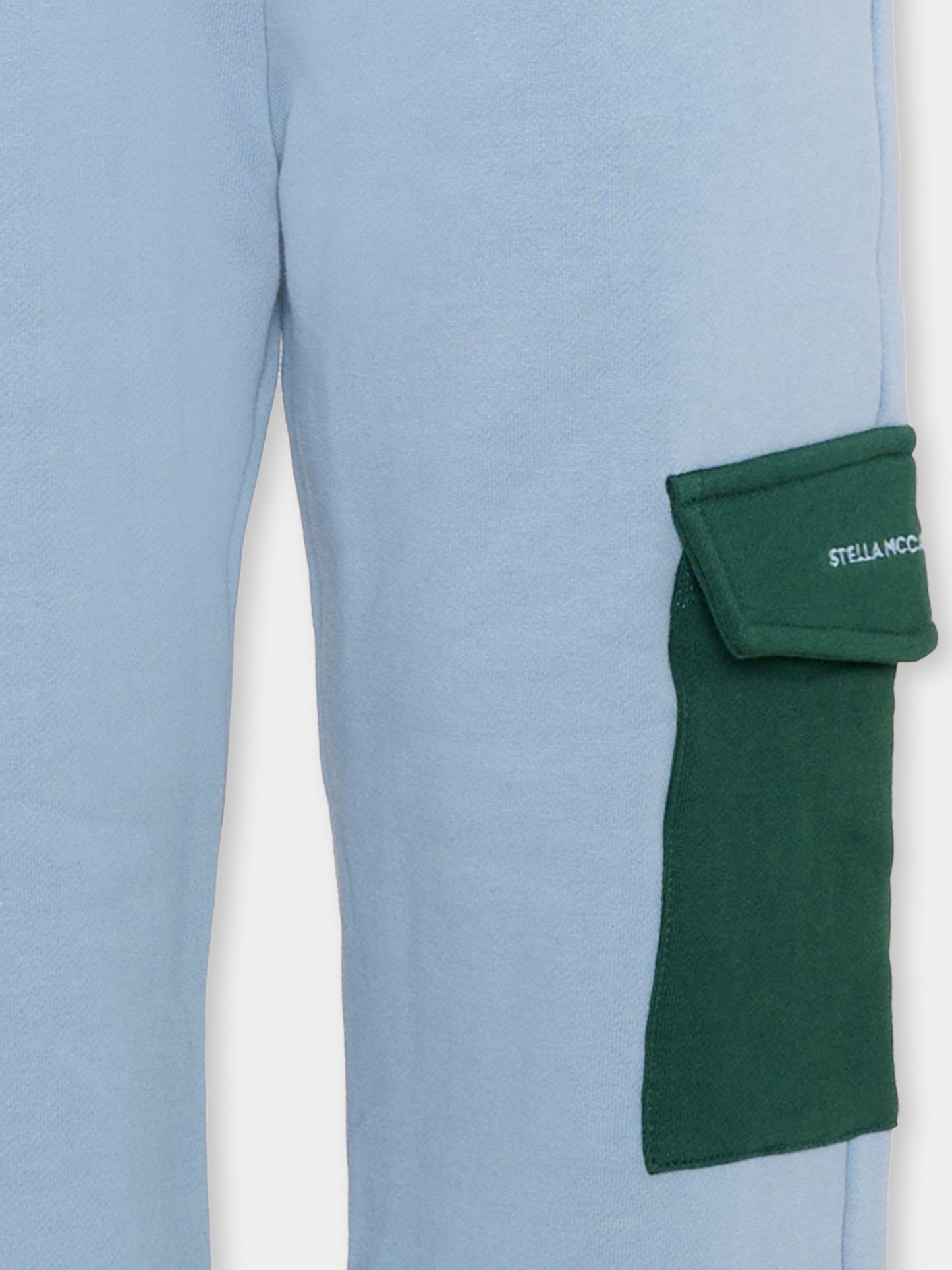 Pantaloni sportivi celesti per bambino con logo,Stella Mccartney Kids,TZ6H90 Z3059 643
