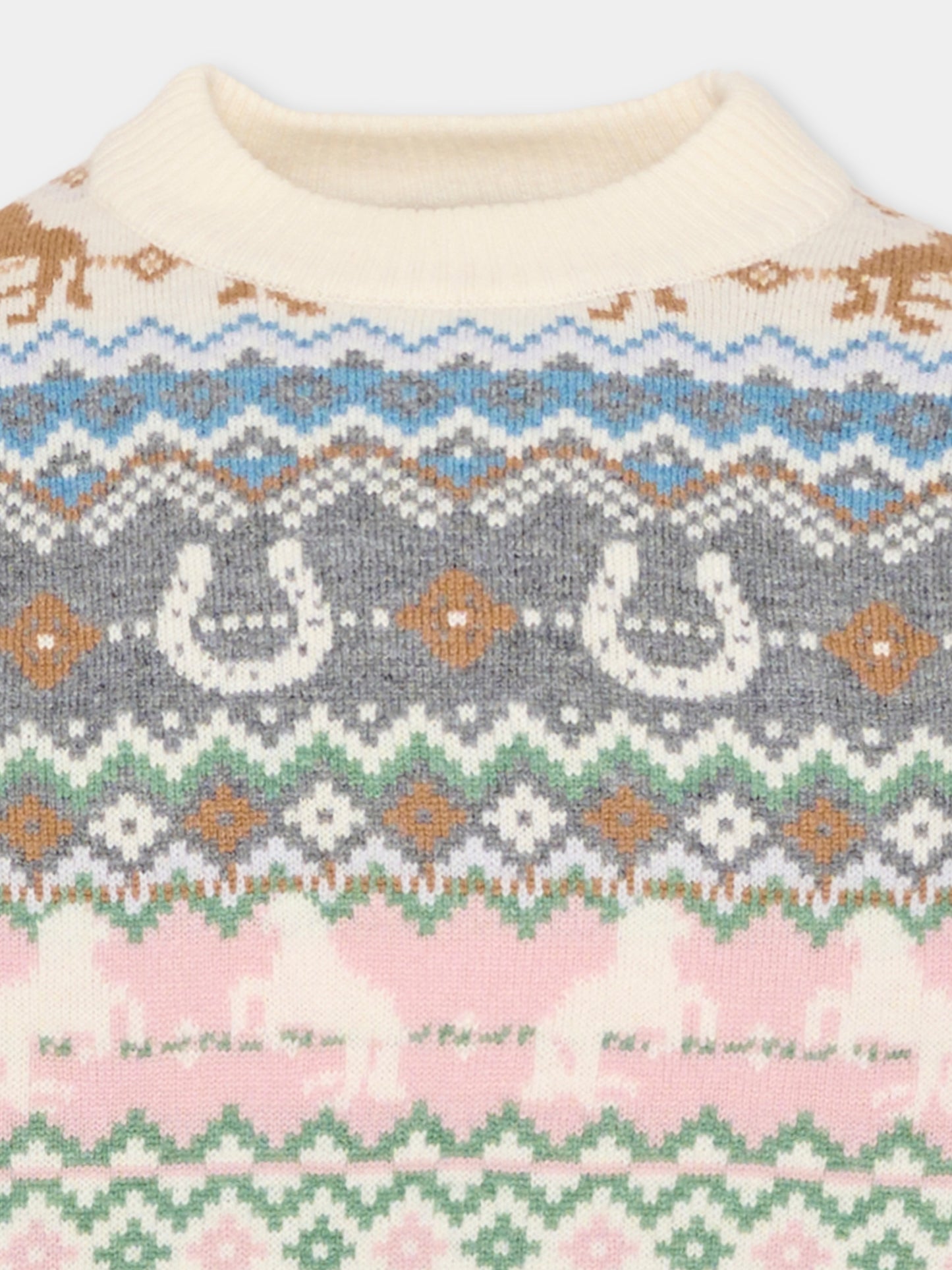 Maglione multicolor per bambina jacquard,Stella Mccartney Kids,TZ9A70 Z3893 999