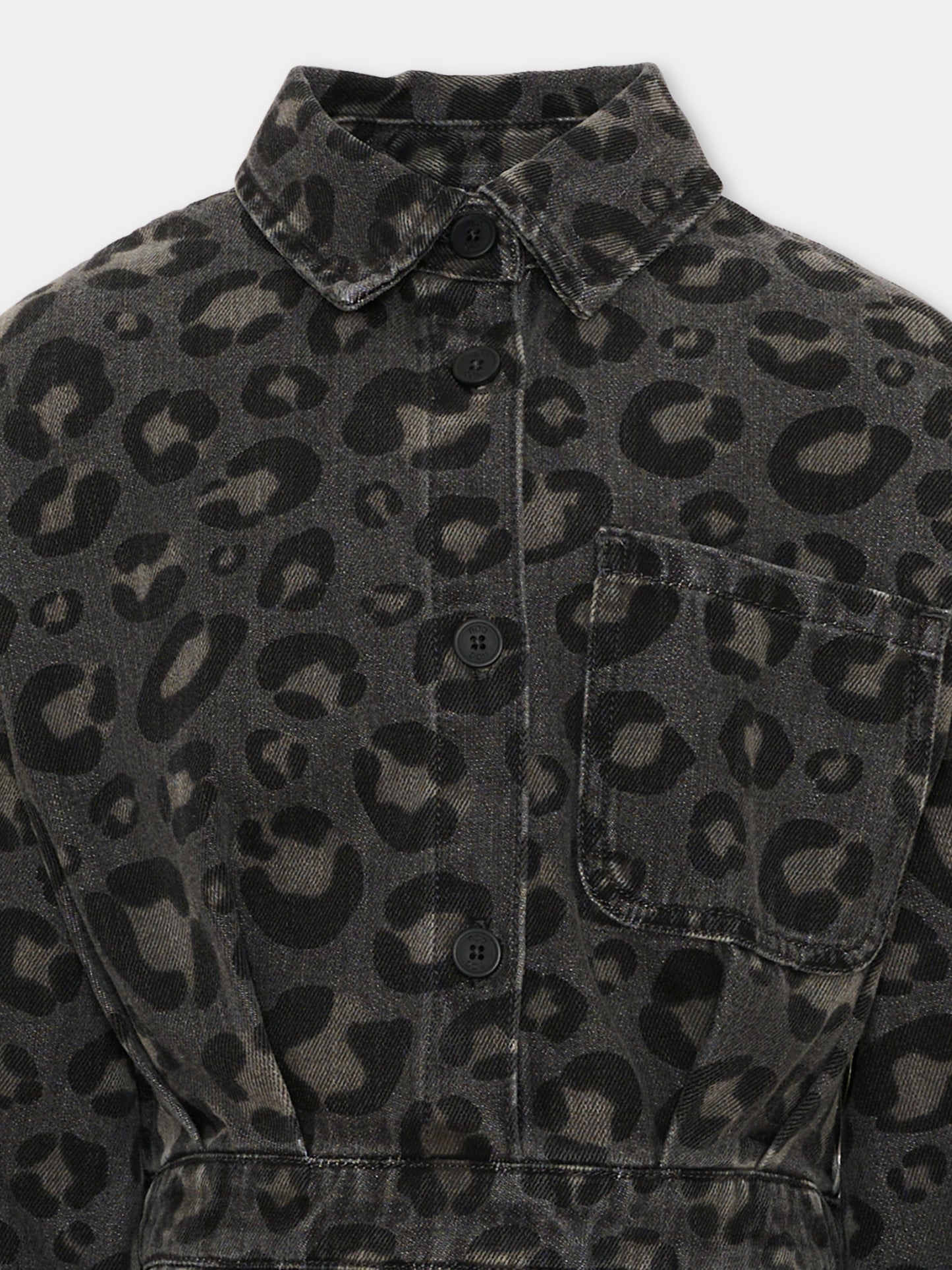 Vestito grigio animalier per bambina,Douuod Kids,DZ1A30 Z4163 924BG