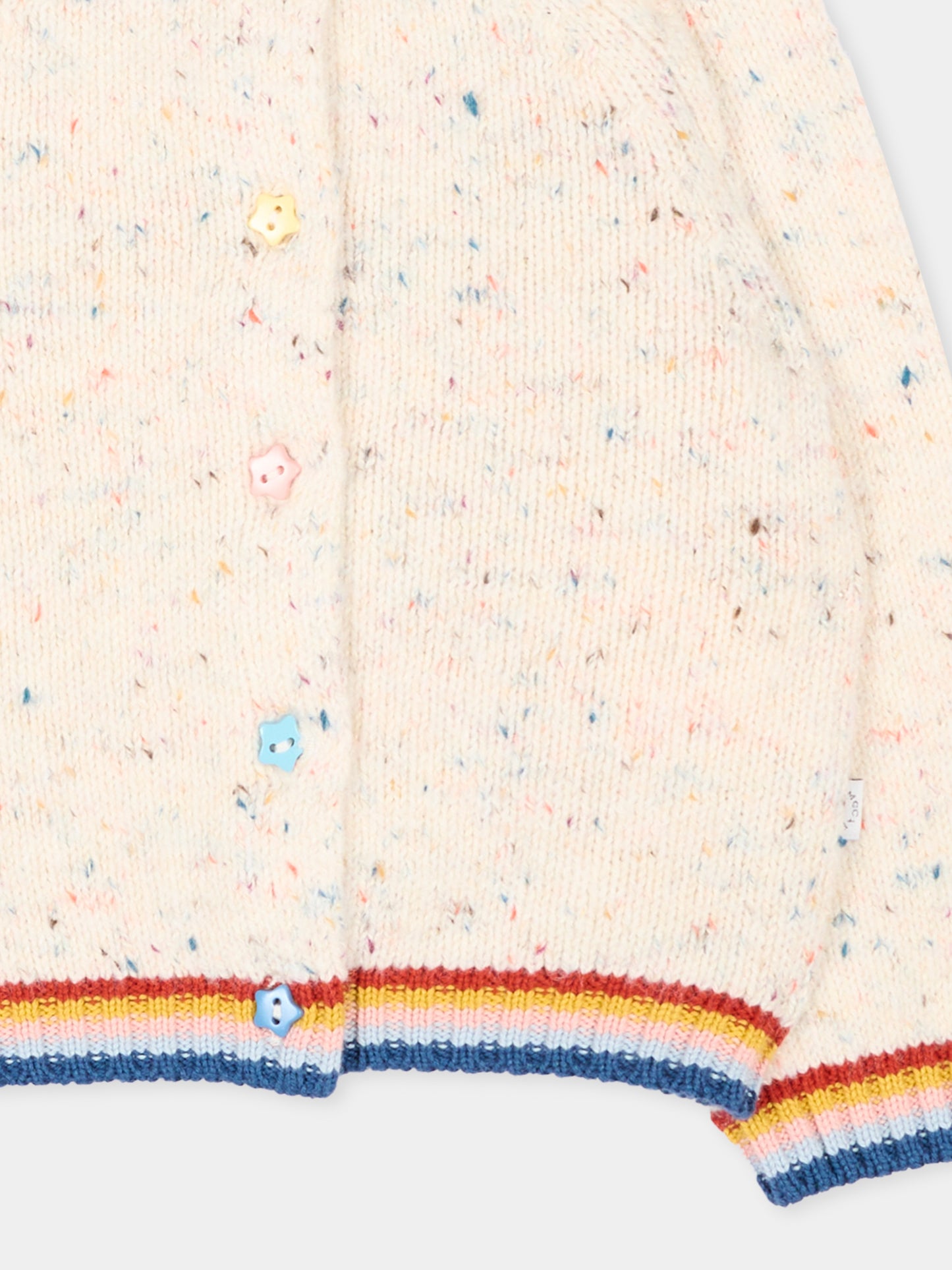 Cardigan avorio per neonata con righe,Stella Mccartney Kids,TZ9000 Z3896 101
