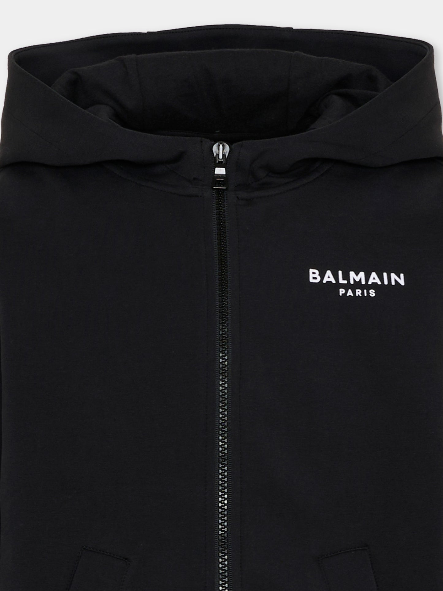 Felpa nera per bambini con logo,Balmain Kids,BZ4I70 Z3728 930BC