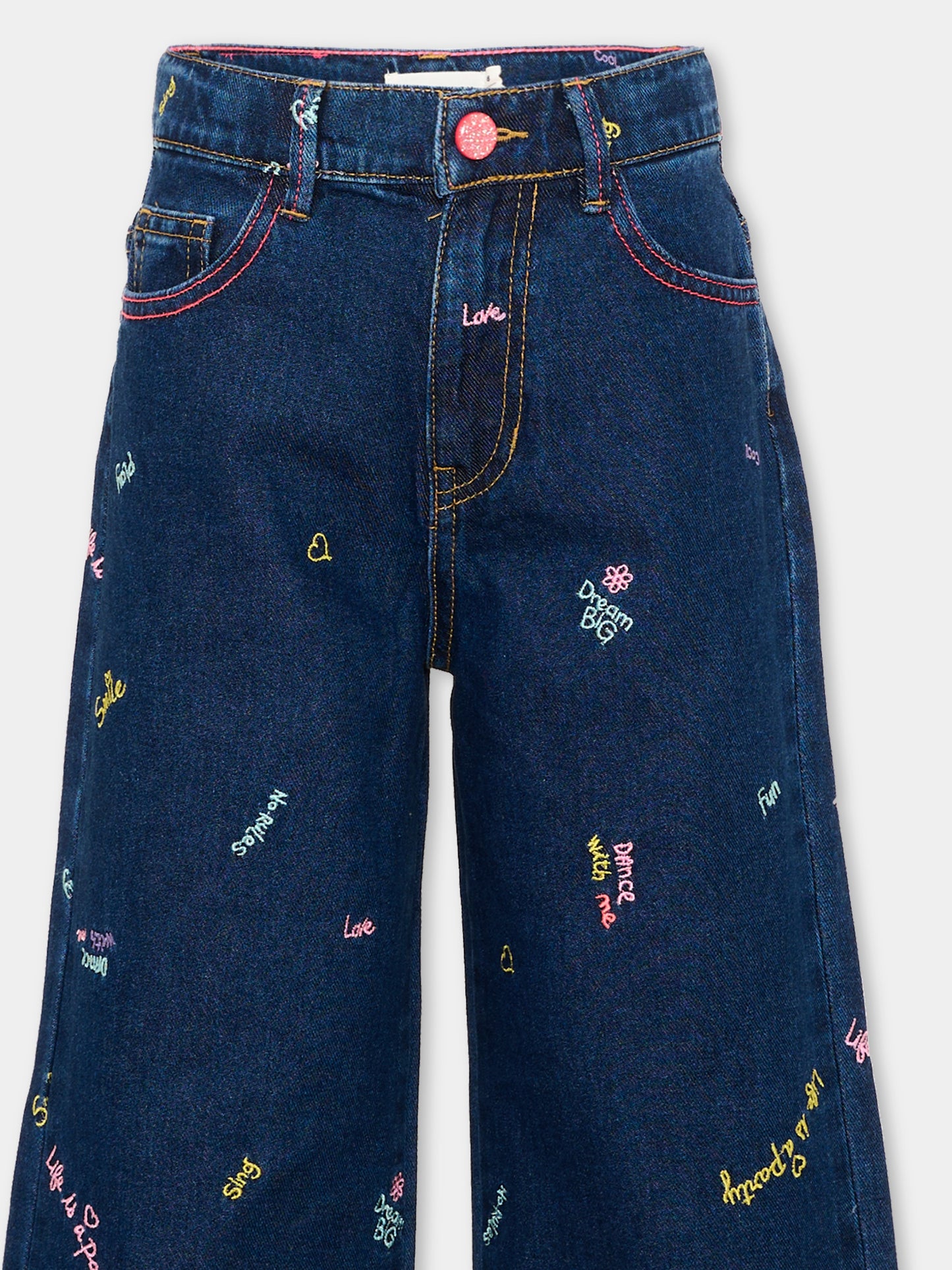 Jeans denim per bambina con ricami,Billieblush,U22417 Z10