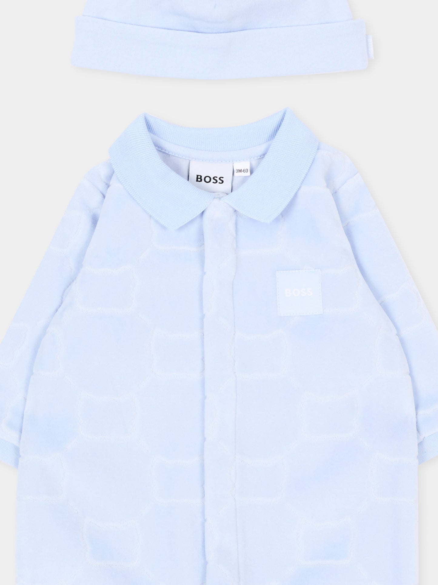 Set Tutine azzurro per neonato con logo,Boss,J53290 771