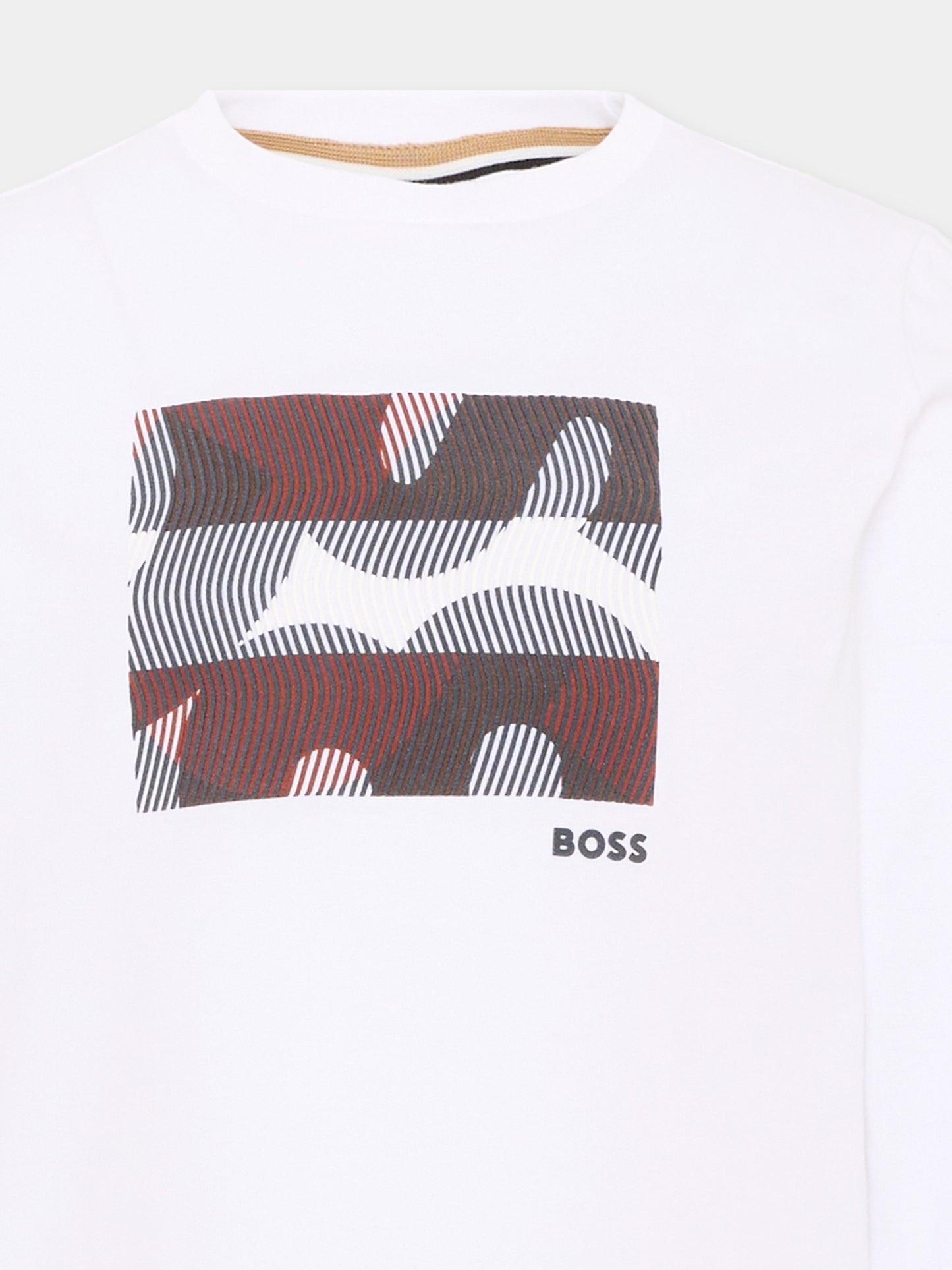 T-shirt bianca per bambino con logo,Boss,J53406 10P