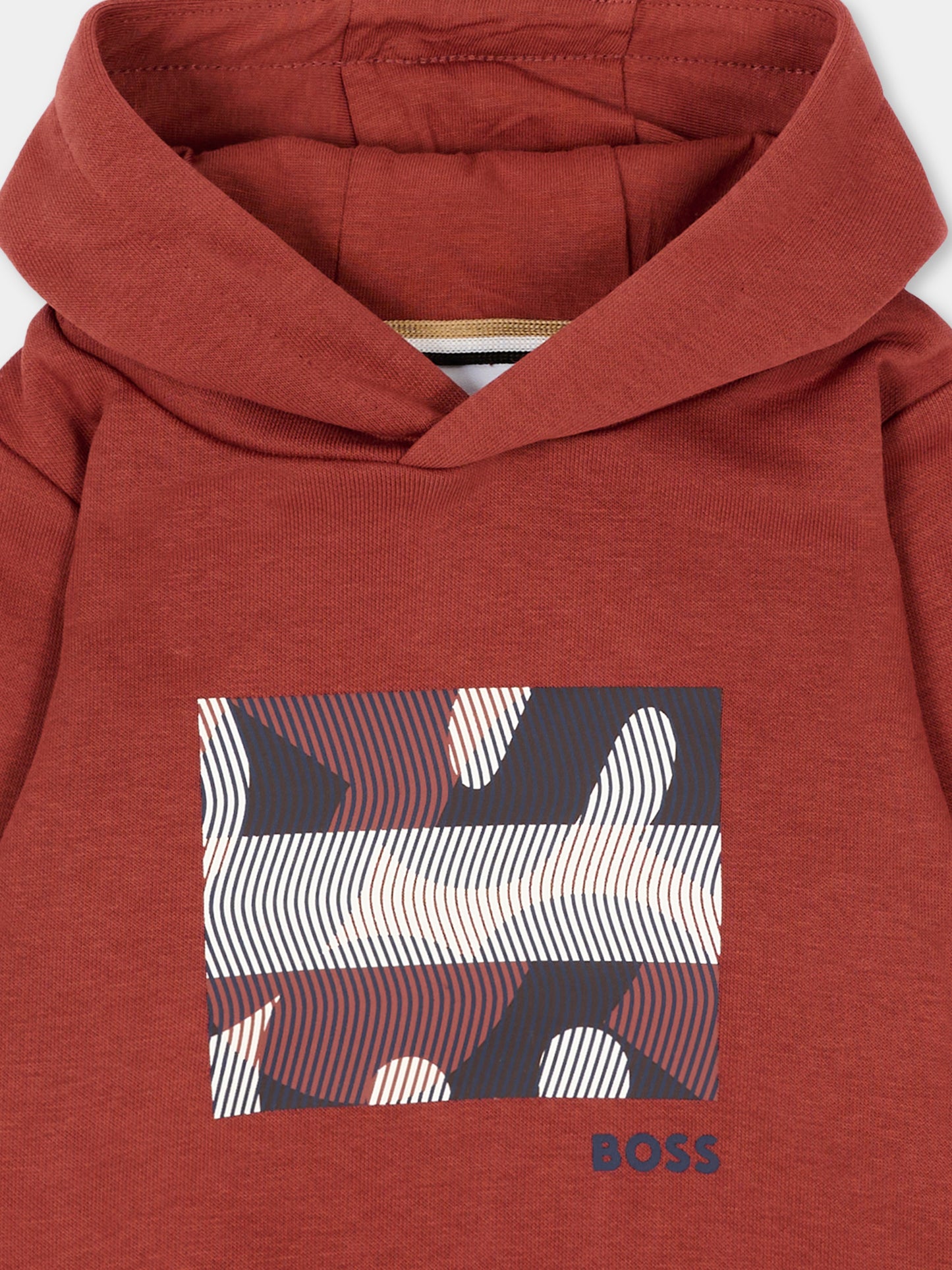 Felpa bordeaux per neonato con logo,Boss,J53492 95G