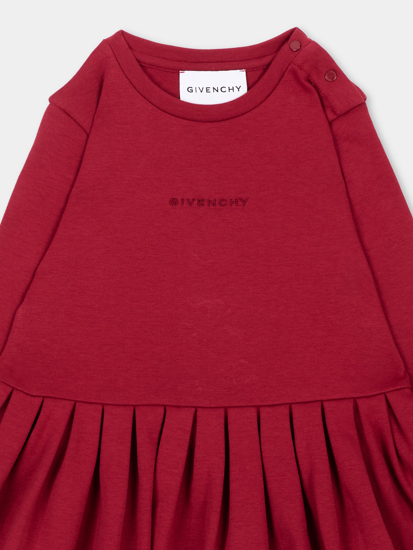 Vestito rosso per neonata con logo,Givenchy Kids,H31463 96D
