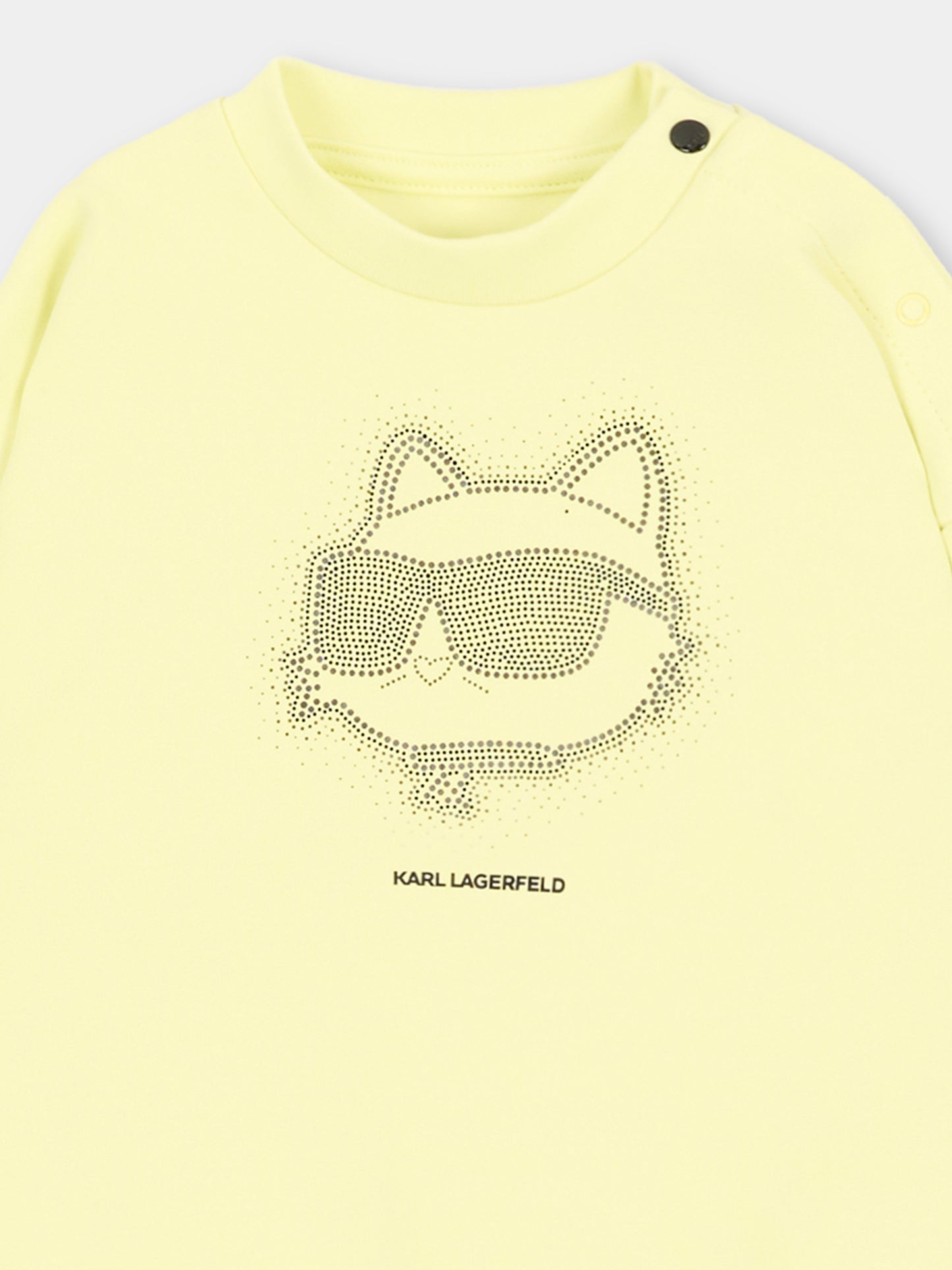 Completo sportivo lungo giallo per neonata con logo,Karl Lagerfeld Kids,Z31295 532