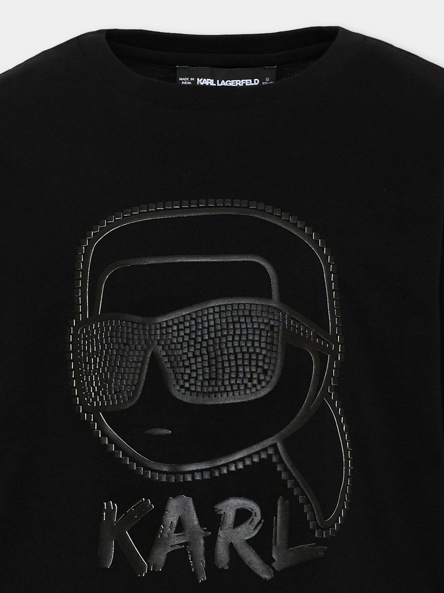 T-shirt a manica lunga nera Ikonik,Karl Lagerfeld Kids,Z31360 09B